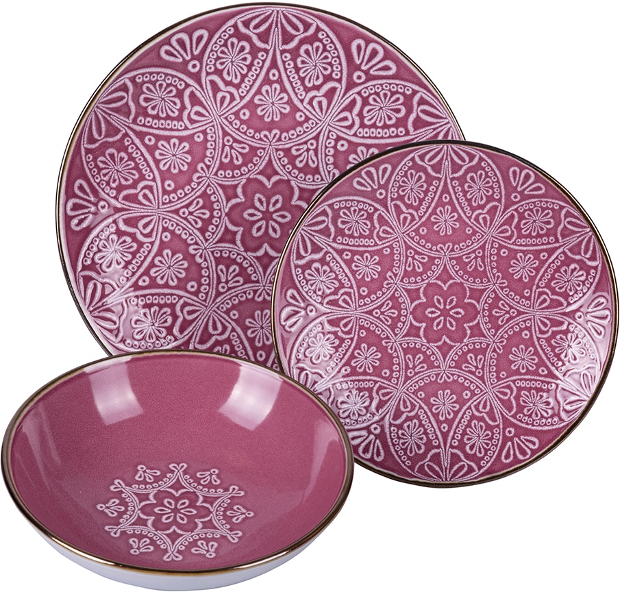 Villa d'Este Tafelservice »Geschirr-Set, Service Shades of Provence Baku«, (Set, 12 tlg.), Speiseteller, Suppenteller, Dessertteller, 12 Teile, für 4 Personen