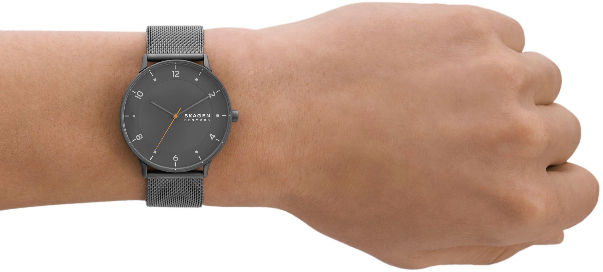 Skagen Quarzuhr »RIIS«, Armbanduhr, Damenuhr,Herrenuhr, analog, Edelstahlarmband