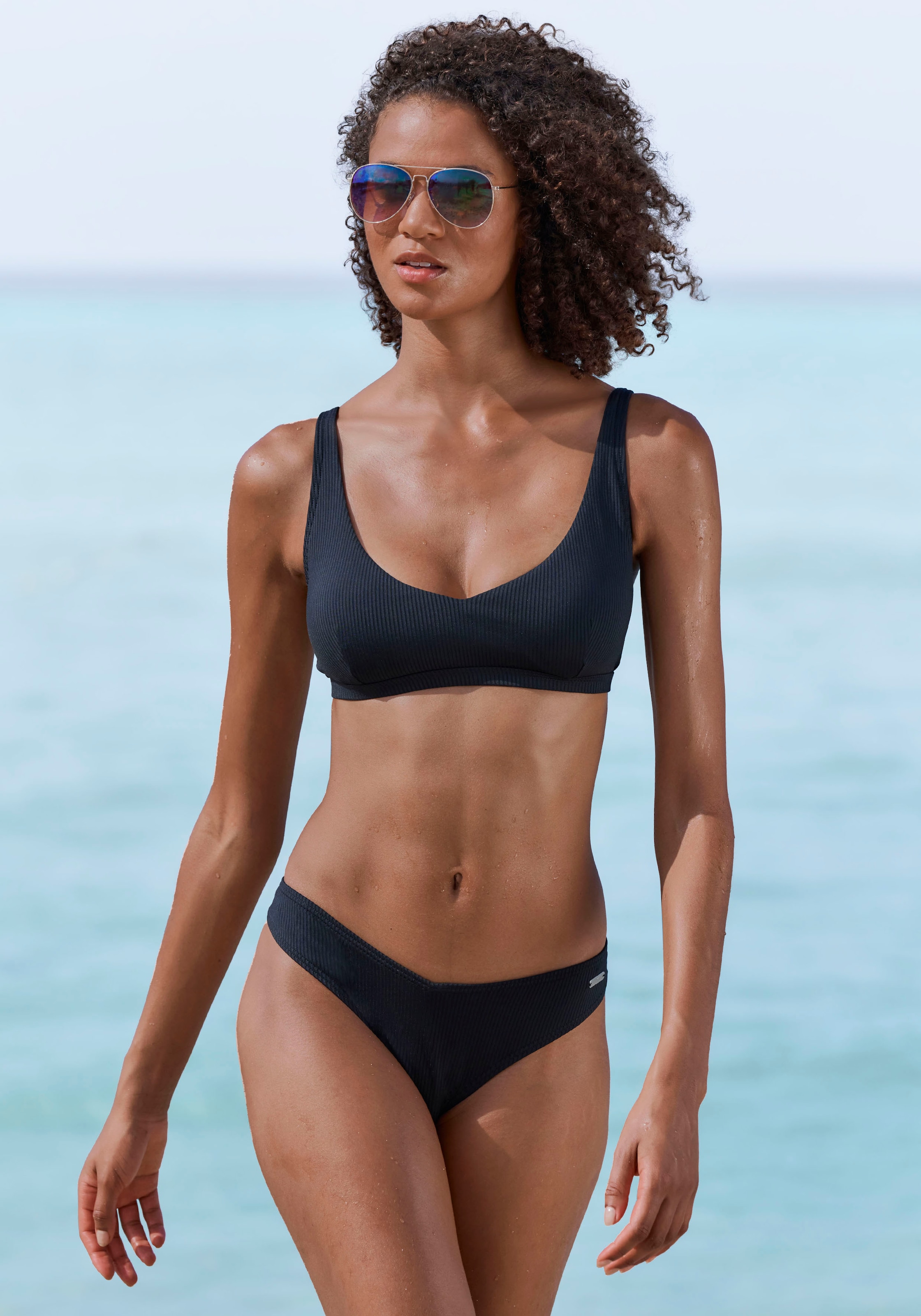 Venice Beach Bustier-Bikini-Top »Lucky«, aus gerippter Strukturware