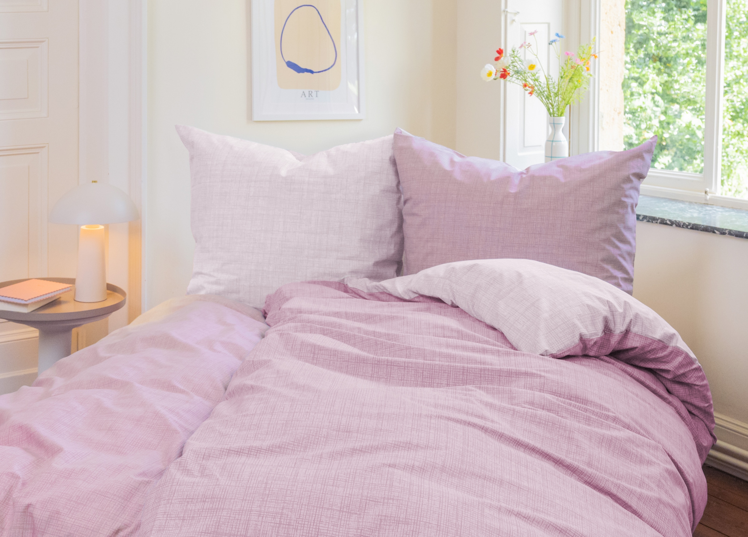 Dyckhoff Wendebettwäsche »Uni« 2 Stk. tlg. Baumwolle, Renforcé, 100x135, Baby, Unifarben Meerblau, Reißverschluss