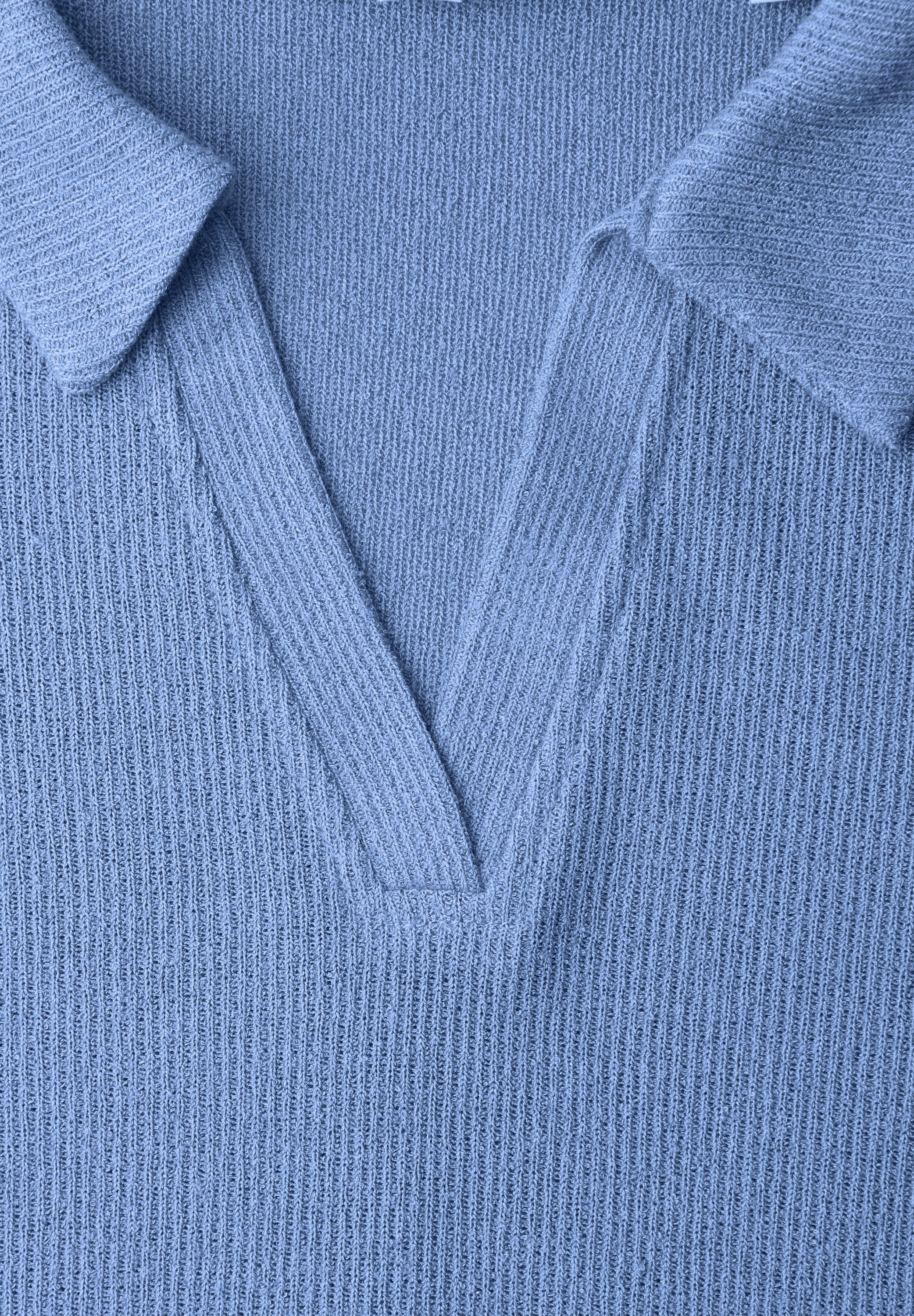 STREET ONE 3/4-Arm-Shirt mit Polokragen und V-Ausschnitt