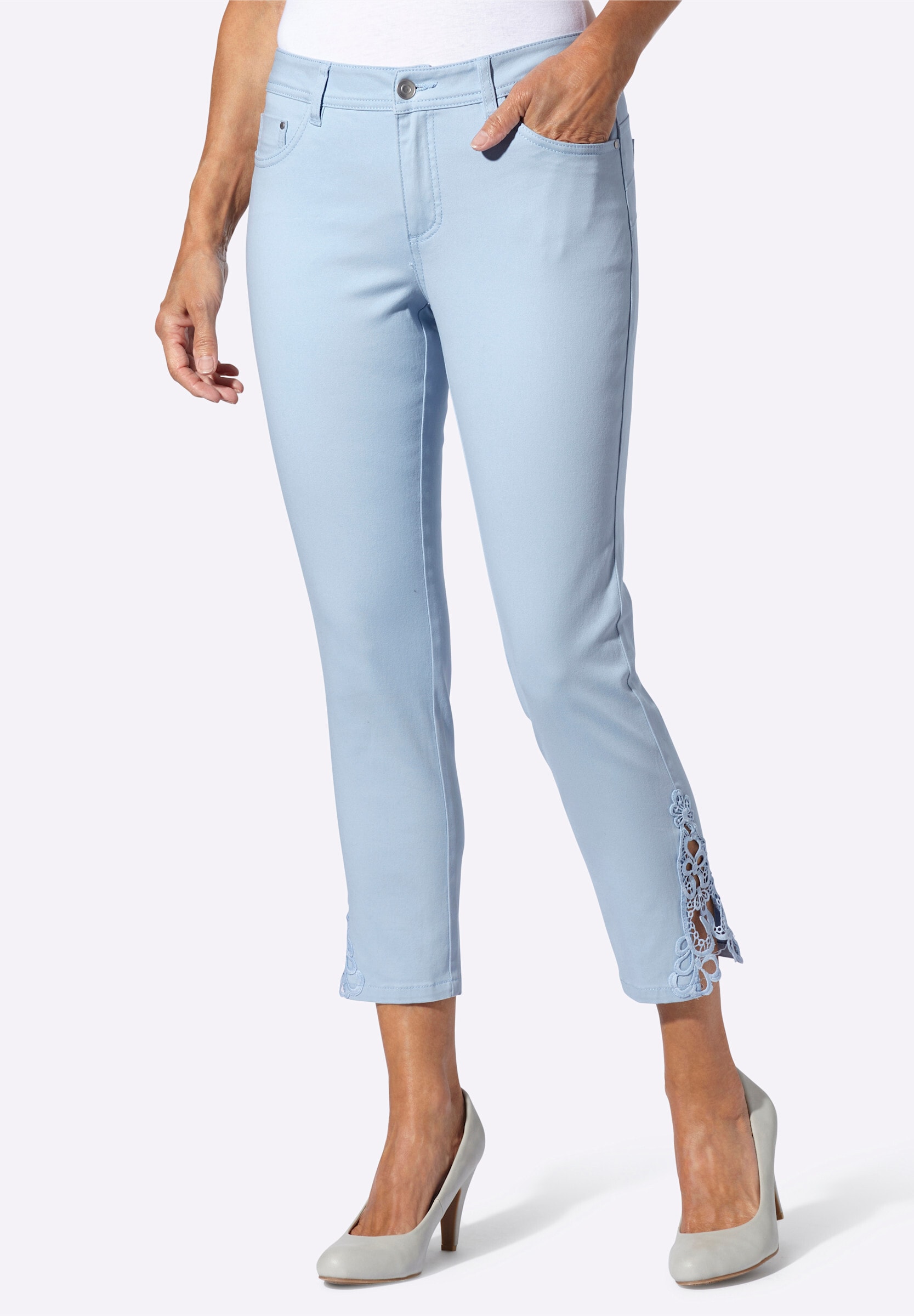Witt 5-Pocket-Jeans »Jeans 7/8-Jeans mit Spitzen-Einsatz«