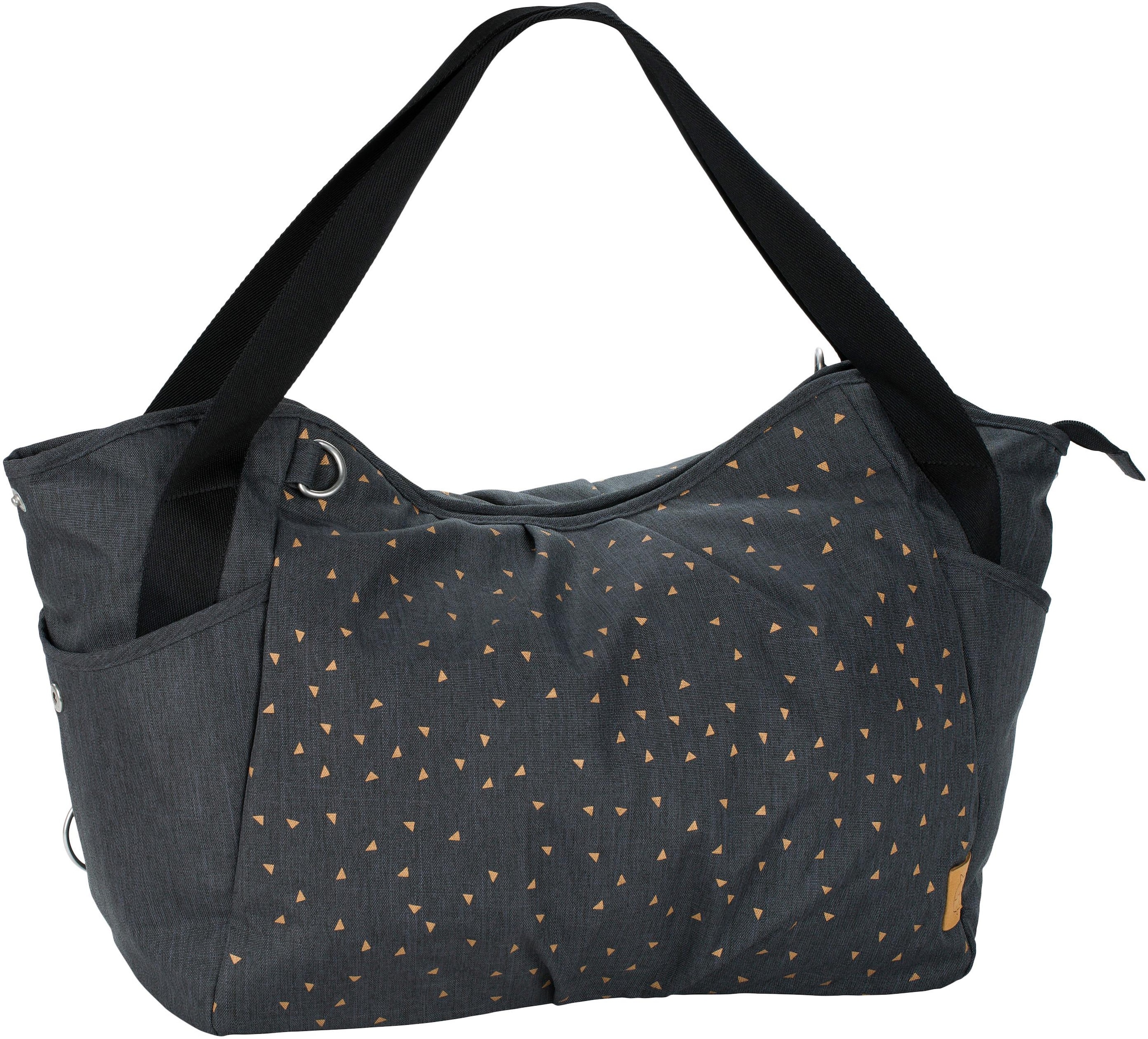 LÄSSIG Wickeltasche »Casual, Twin Bag Triangle, Dark Grey«, mit Rucksackfunktion und Wickelunterlage; PETA-approved vegan