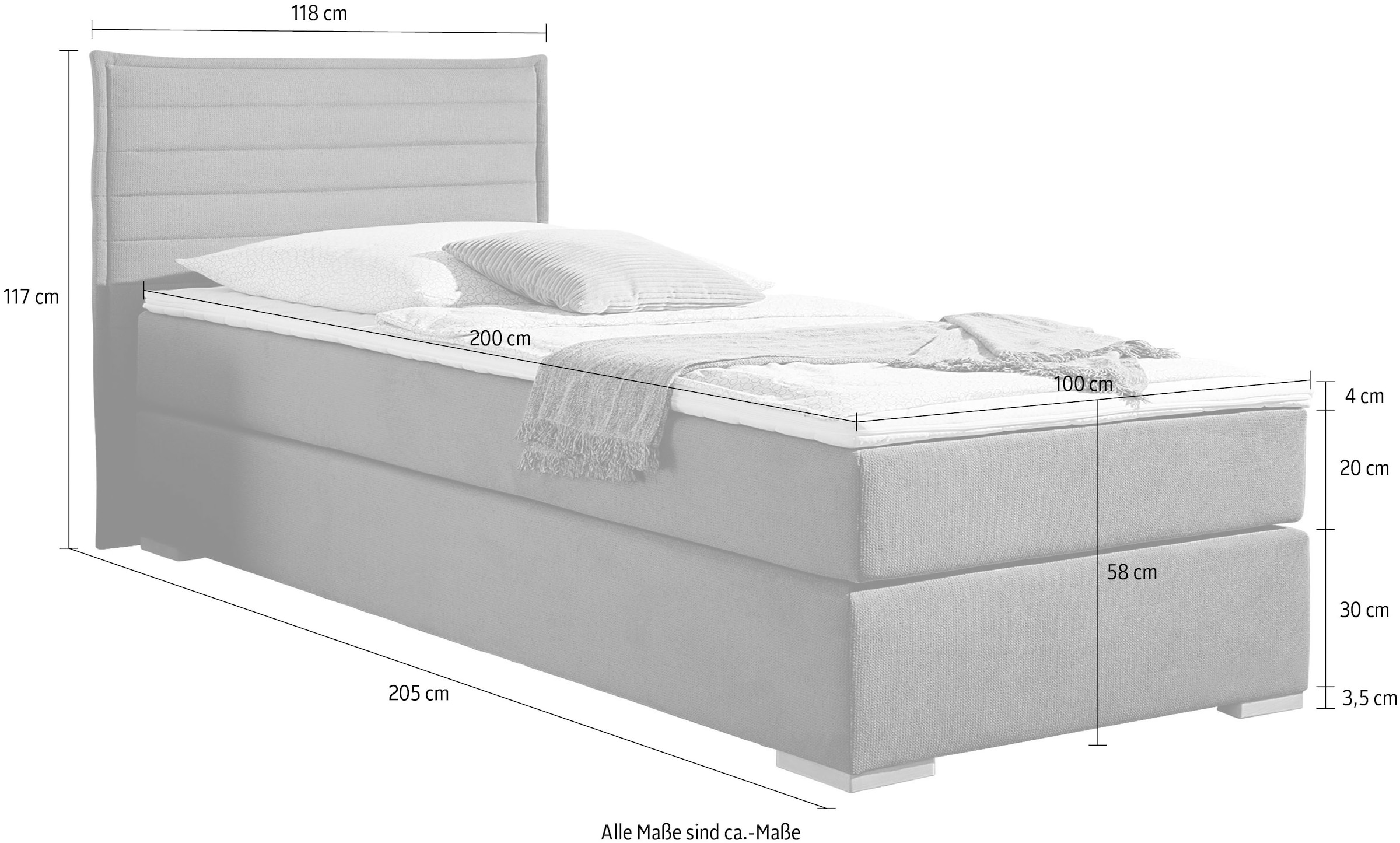Home affaire Boxspringbett »"Östermoor"« in H2, H3 oder H4 erhältlich