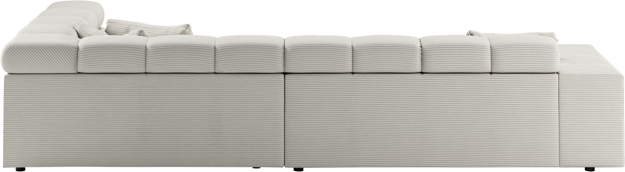 INOSIGN Ecksofa »Ancona incl. Kopfteilverstellung, Zierkissen Breite 319cm, L-Form«, wahlweise motorische Sitztiefenverstellung, auch in Cord + Easy Care