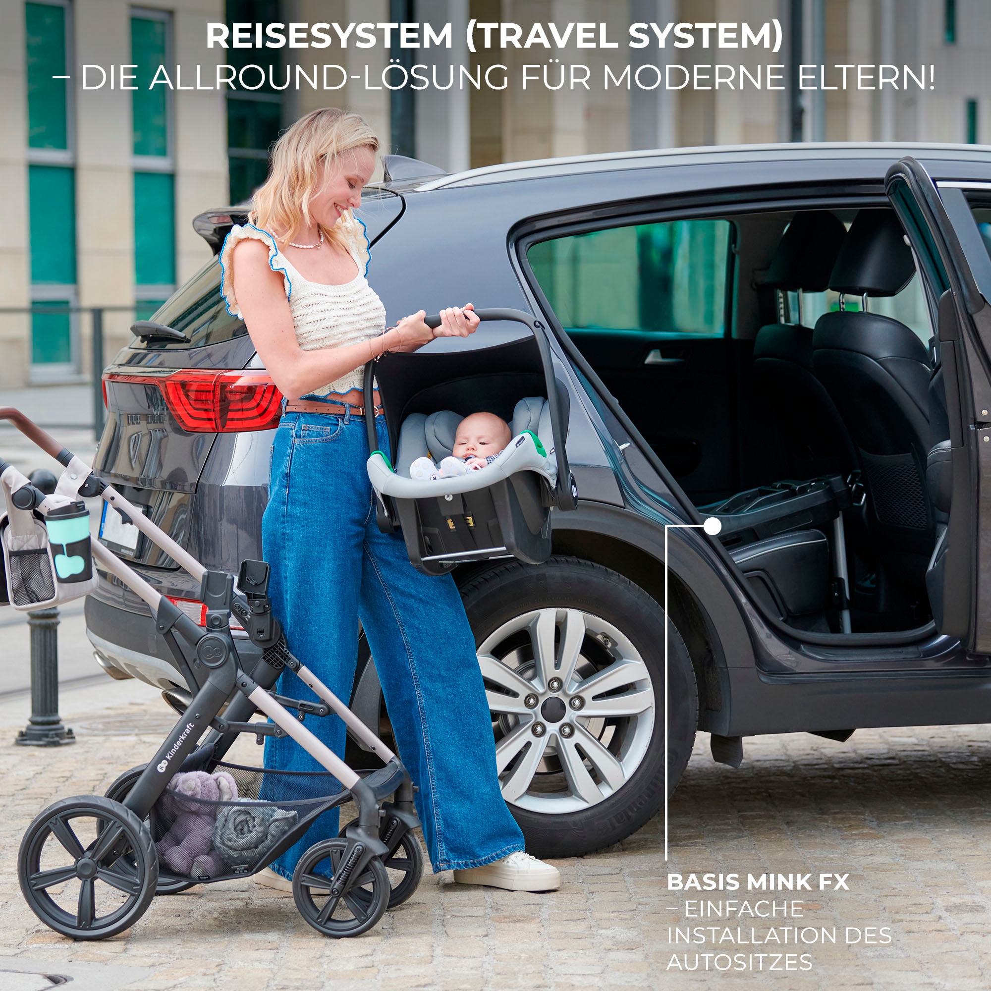 Kinderkraft Kombi-Kinderwagen »MOOV 2 4in1 AIR«, 27 kg, mit Luftreifen