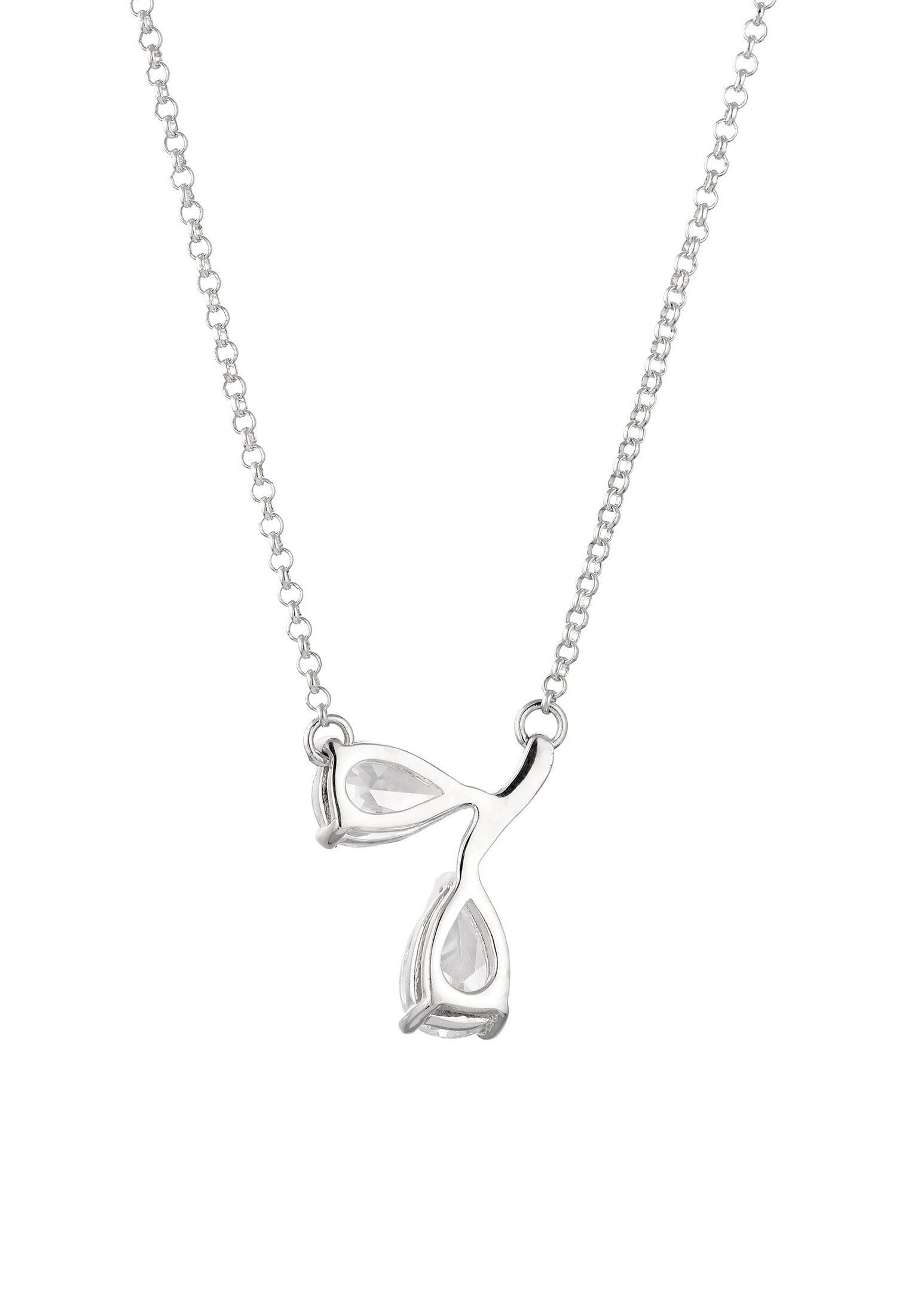 Elli Silberkette »Halskette Zirkonia Tropfen Weiß 925 Sterling Silber«