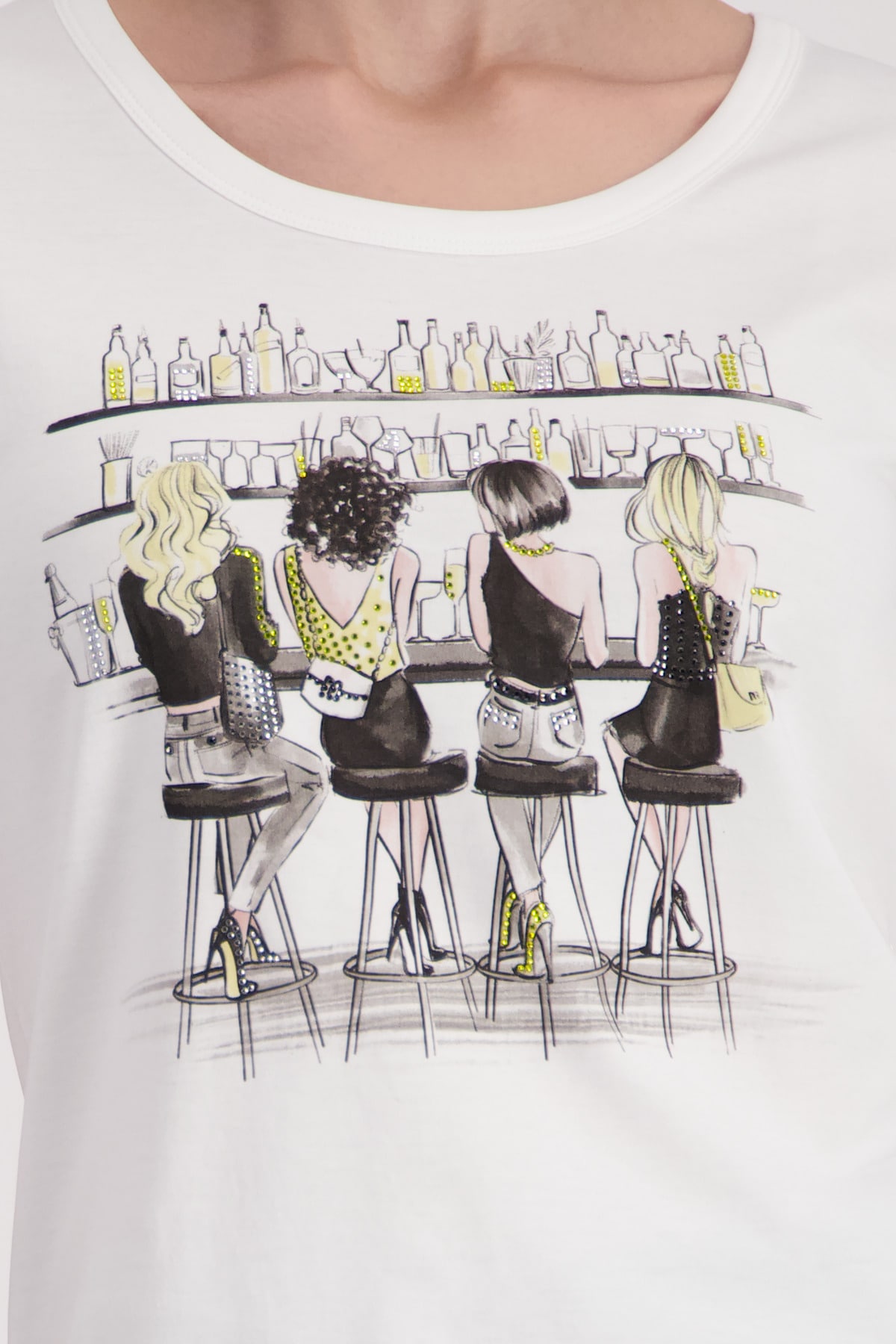 Monari Kurzarmshirt Regular fit mit stilvollem Print