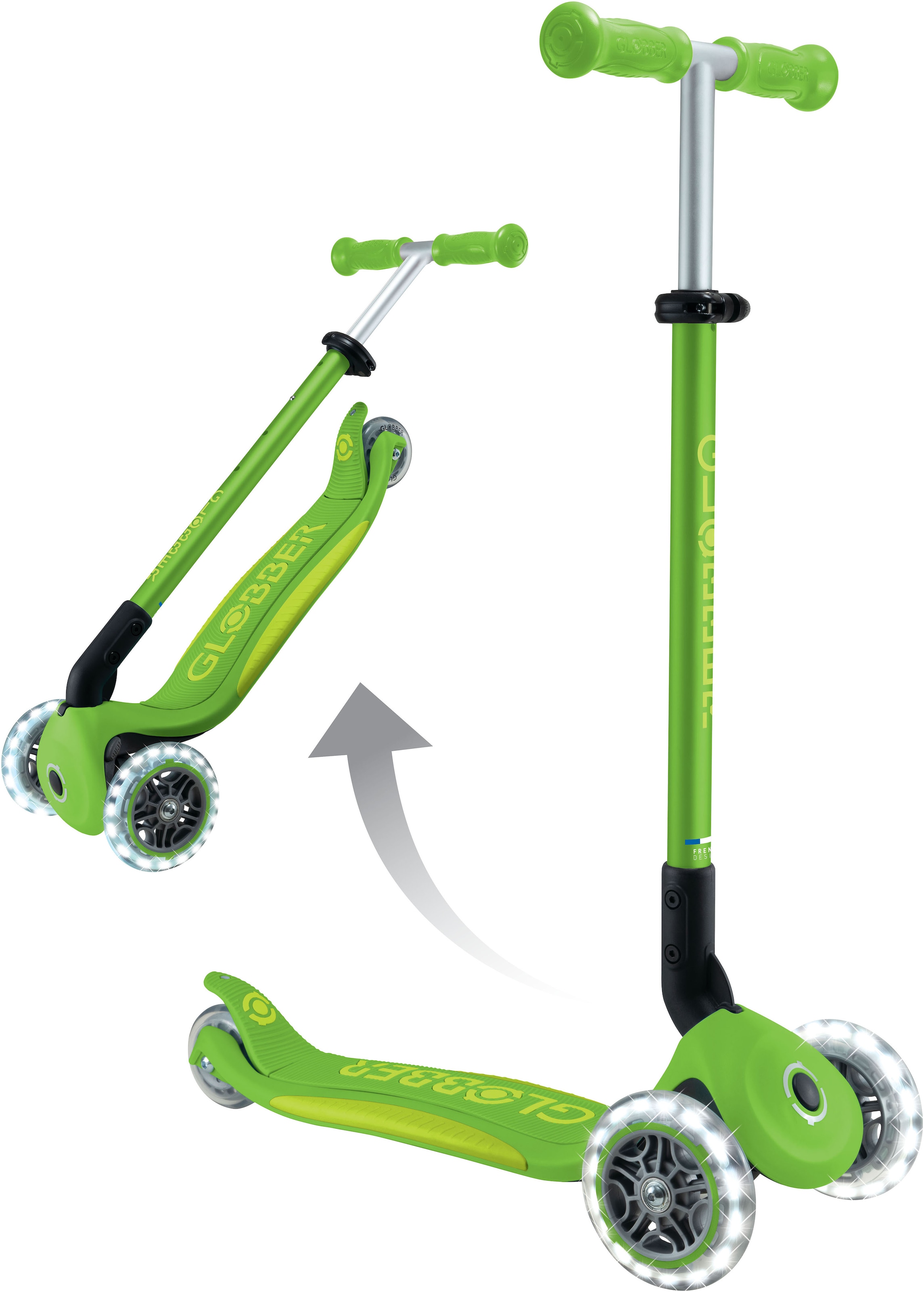 Globber Tretroller »ELITE LIGHTS, mit Leuchtrollen«
