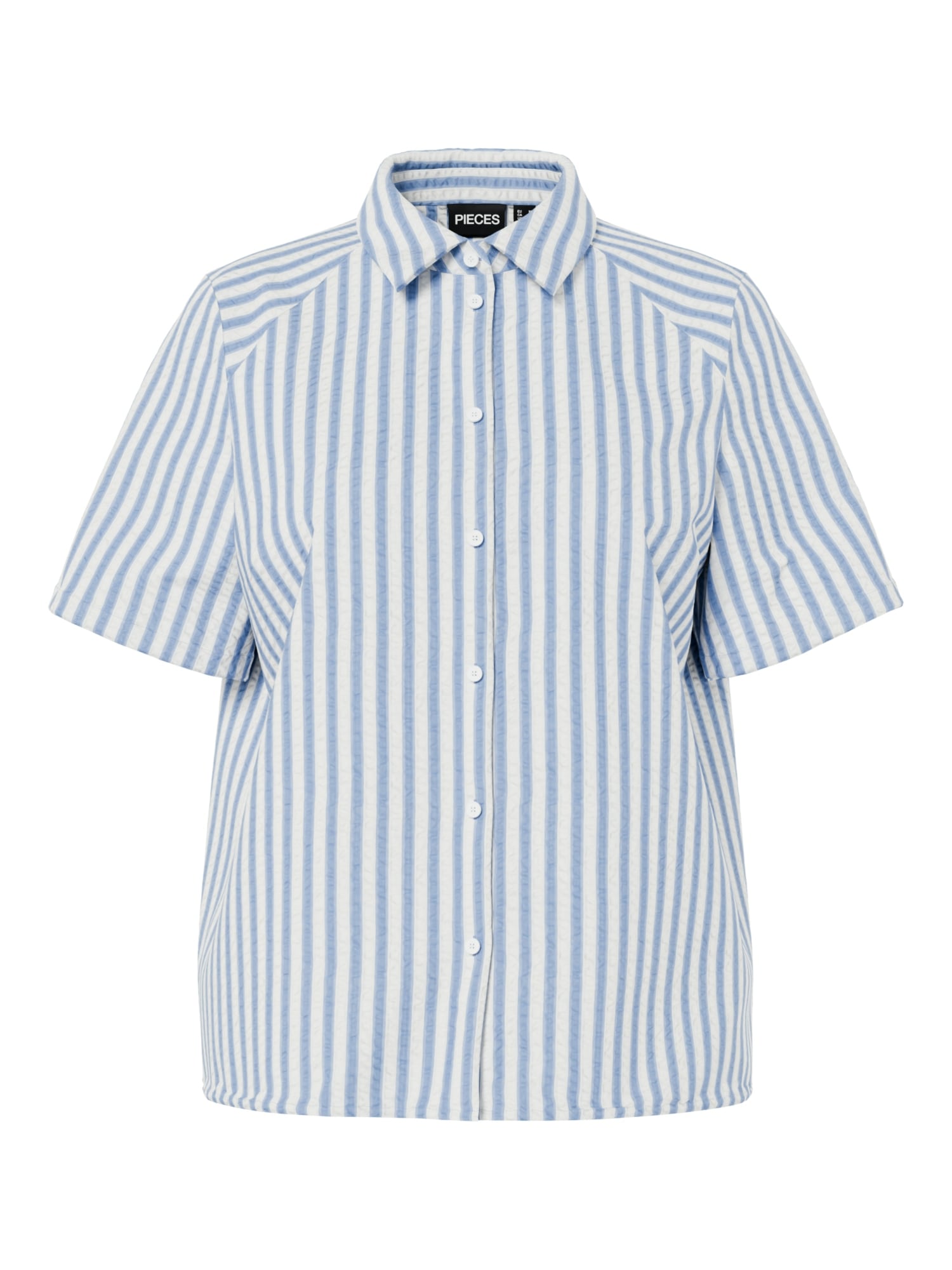 pieces Hemdbluse »PCSTINNA SS SHIRT WVN NOOS BC« mit Streifenmuster