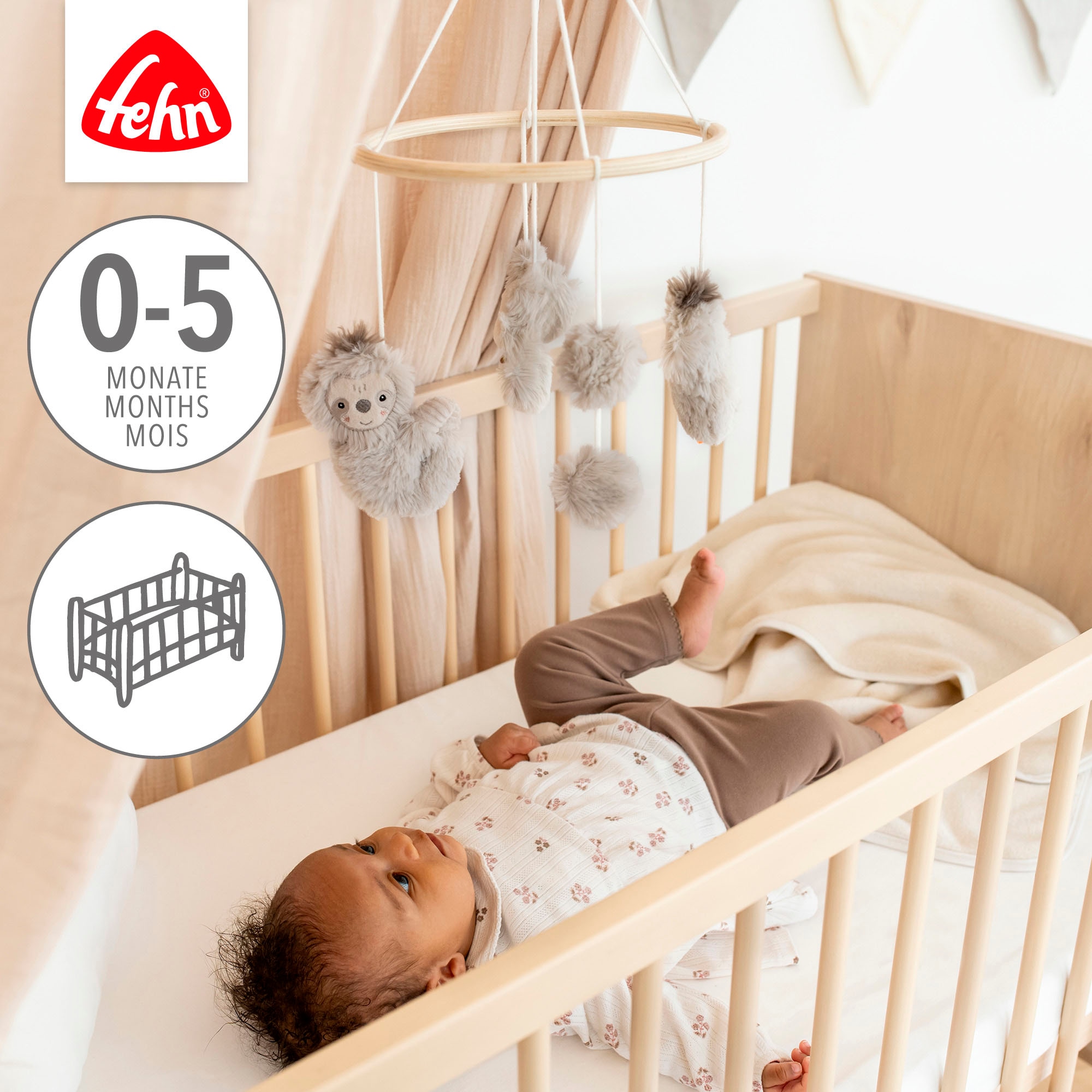 Fehn Mobile »Lazy, Crazy & Pink, Holz-Mobile Faultier«