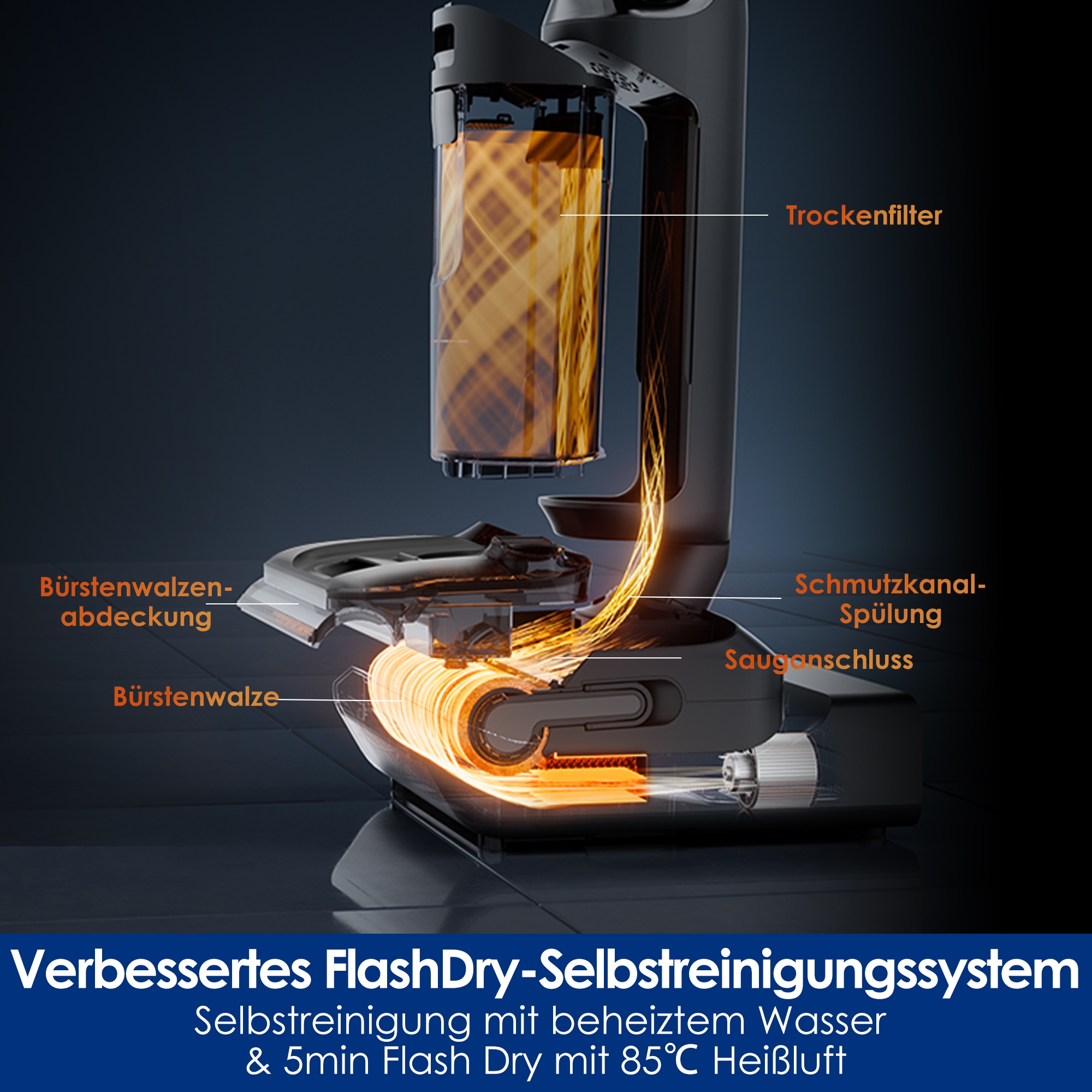 Tineco Nass-Trocken-Sauger »FLOOR ONE Switch S7 Stretch Premium, mit 85°Grad Heißluft-Trocknung,« für Tierhaare & Allergiker, Teppich & Hartboden