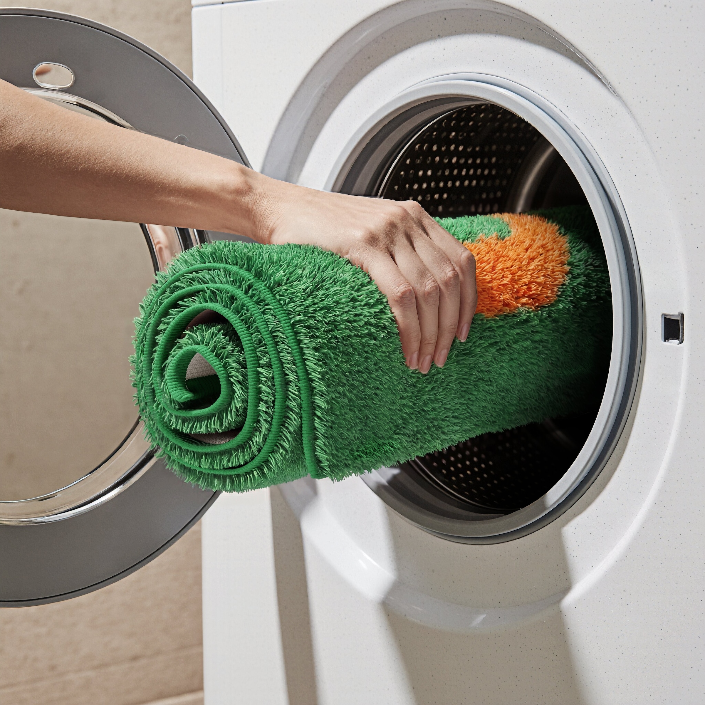 OTTO home Badematte »Get Naked, modern, Badvorleger, Badezimmer Teppich« Höhe 20 mm rutschhemmend beschichtet schnell trocknend Badteppich, mit Schriftzug, 2 Varianten, rechteckig