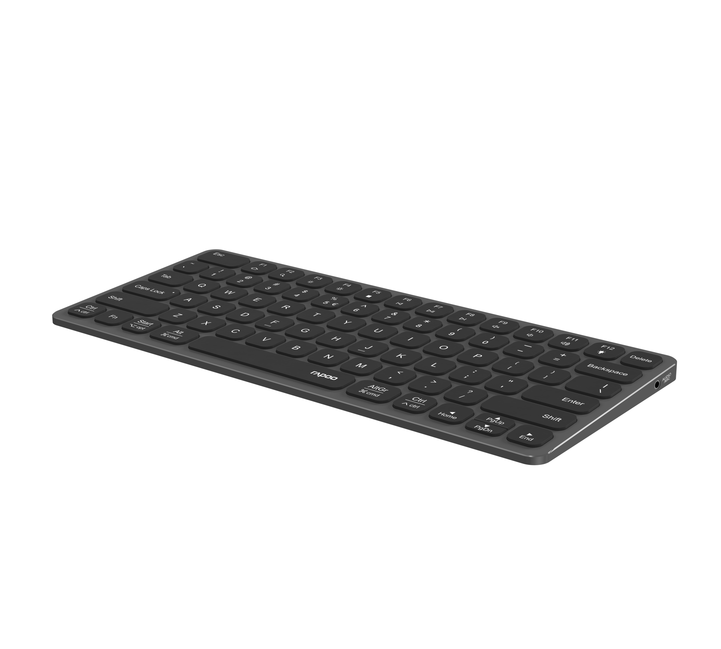 Rapoo Ultra-Slim-Tastatur »UCK-6001 Flache Tastatur mit 8-in-1 USB-C Multiport Adapter, QWERTZ«, Zusatzfunktionen: SD/MicroSD-Slot