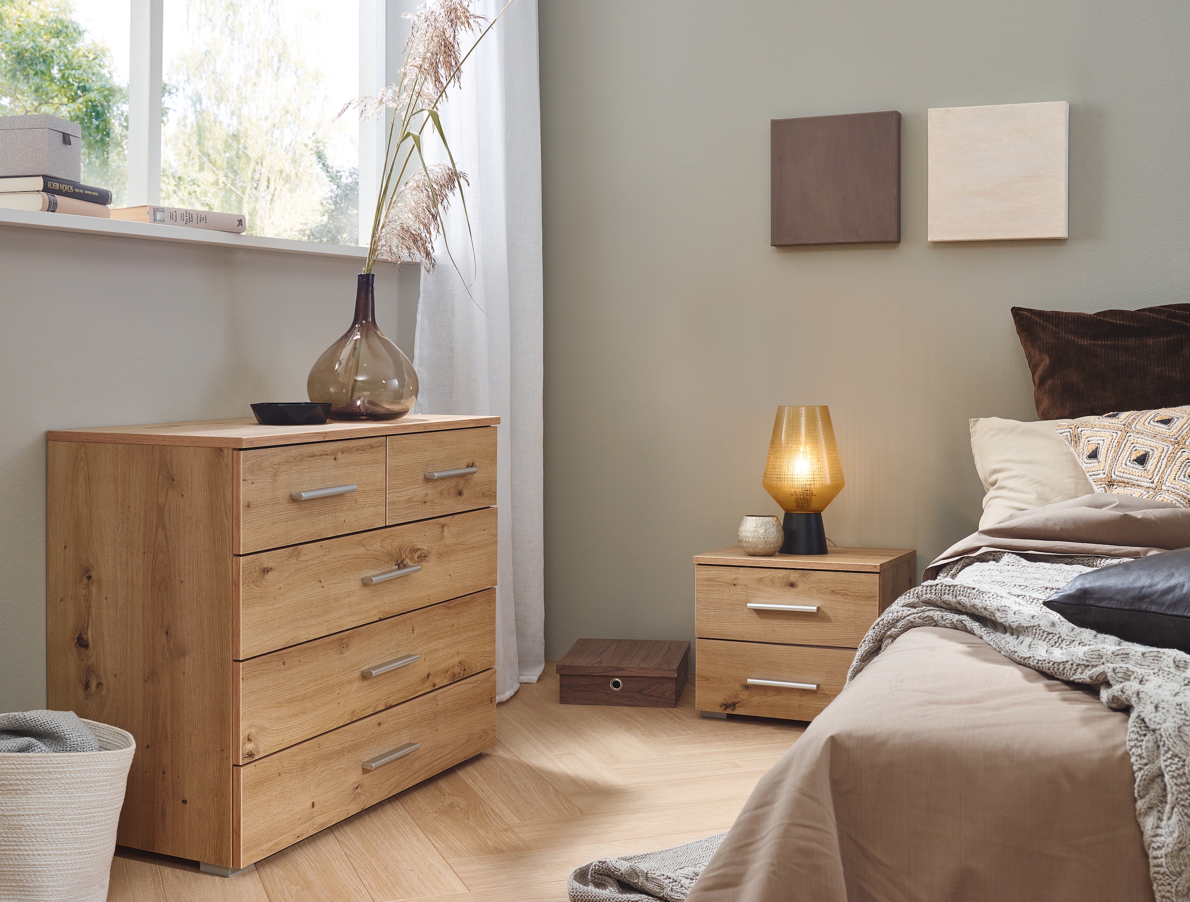 rauch Nachtkommode »Base«, (Set), 2er-Set, optional in moderner Hochglanz-Front