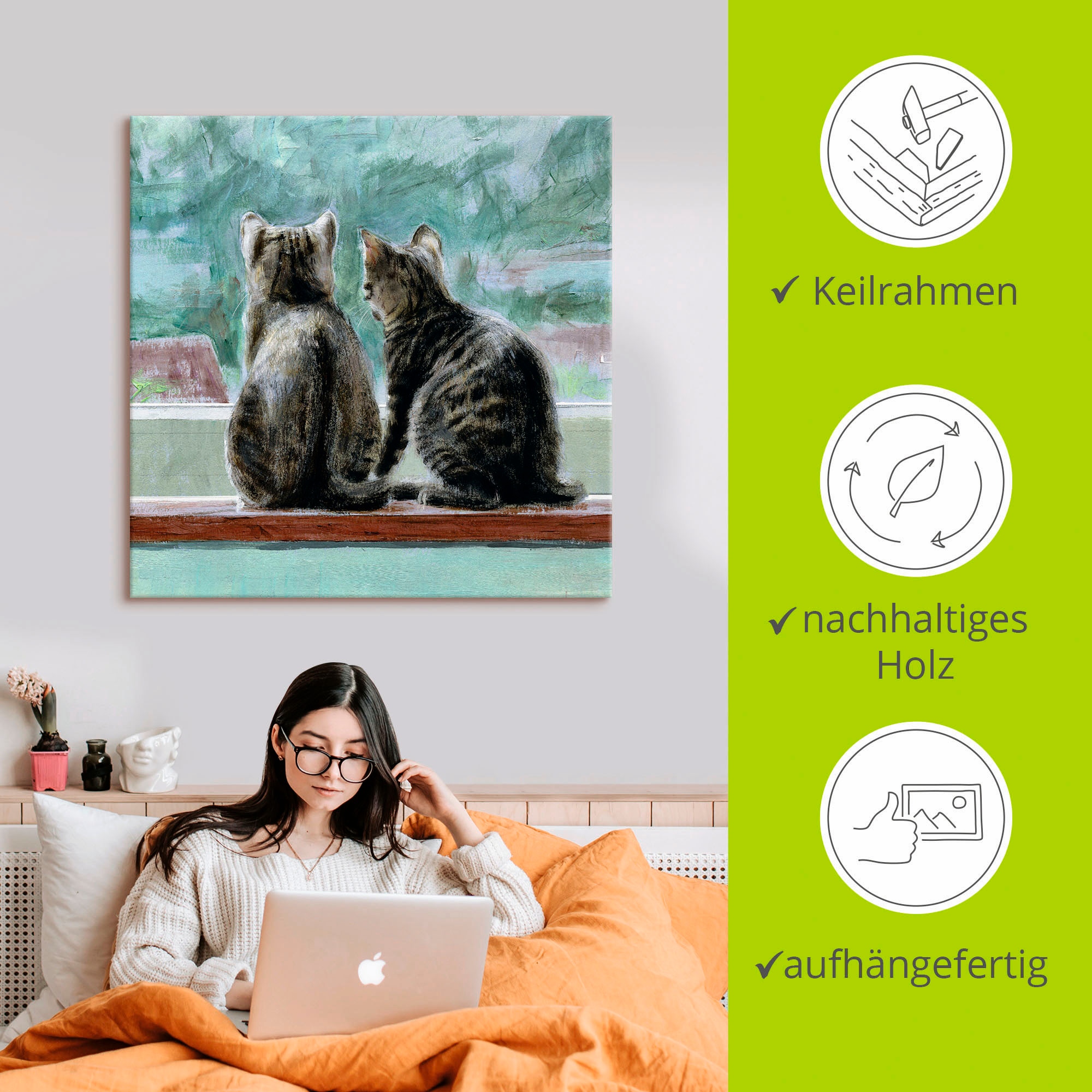 Artland Wandbild »Schöne Aussicht«, Haustiere, (1 St.), als Leinwandbild, Poster in verschied. Größen