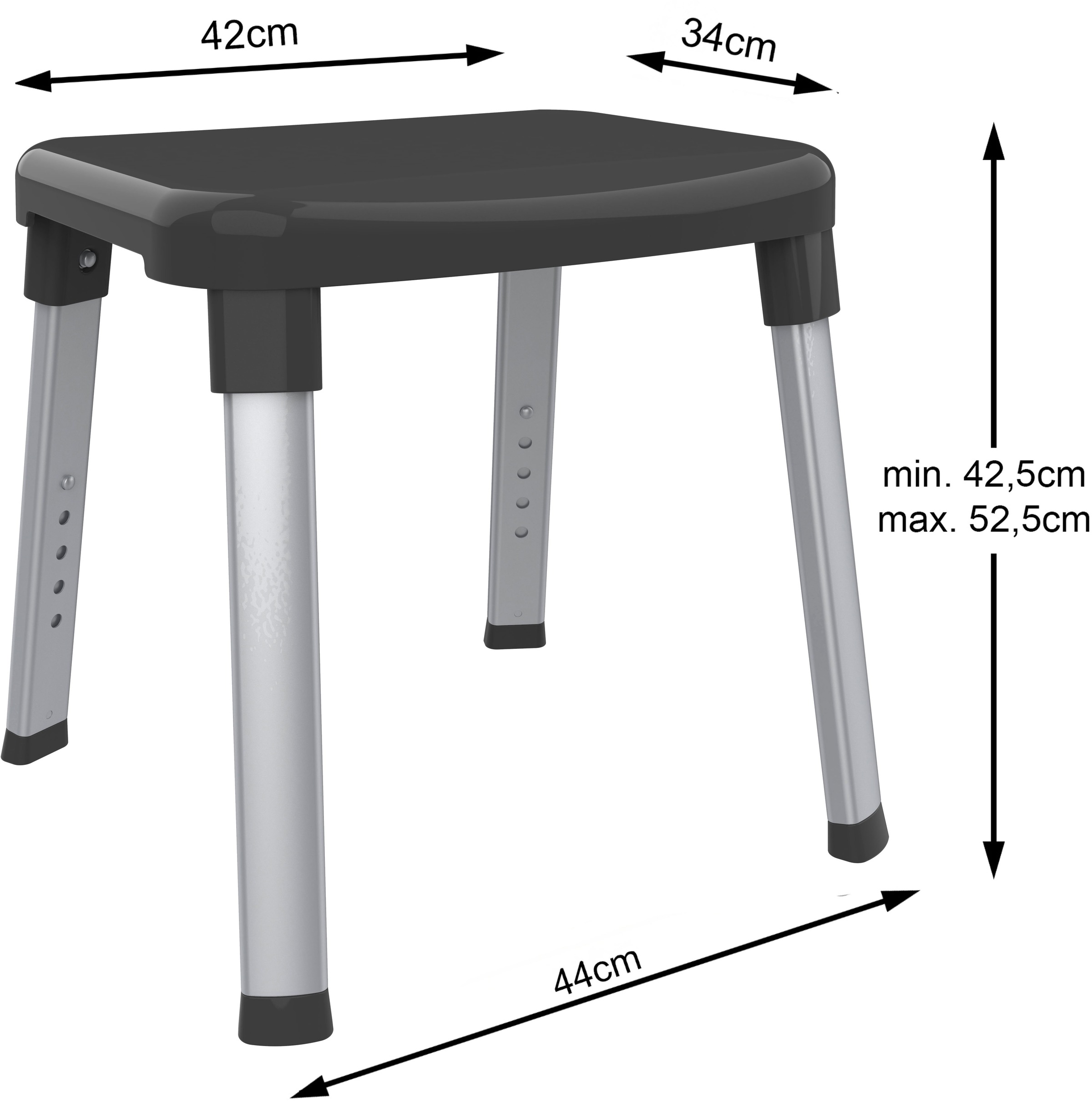 Bischof Dusch- und Badhocker »Splash« belastbar bis 150 kg rutschfester Stand, TÜV/GS geprüft