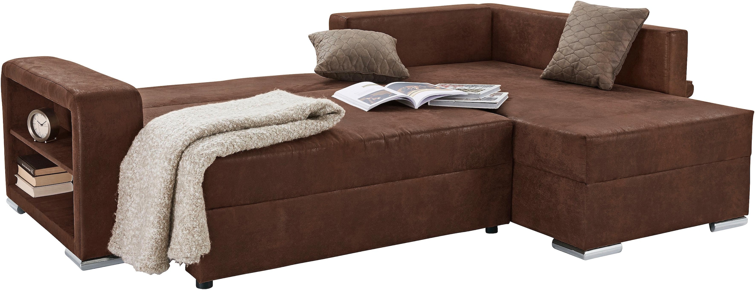 COLLECTION AB Ecksofa »John L-Form«, inklusive Bettfunktion und Bettkasten