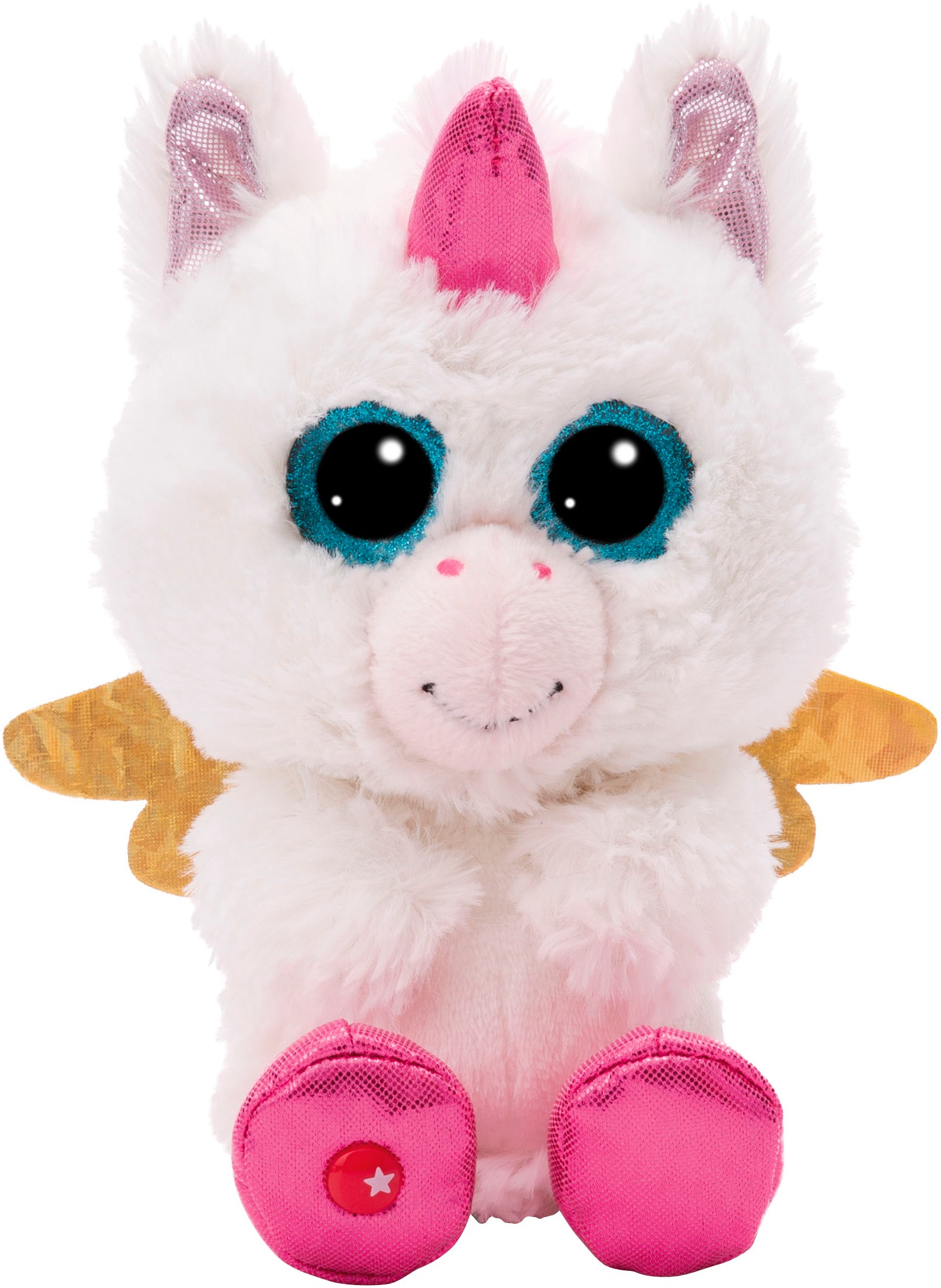 Nici Kuscheltier »Glubschis, Einhorn Glowy Kaddi, 15 cm«, schlenkernd
