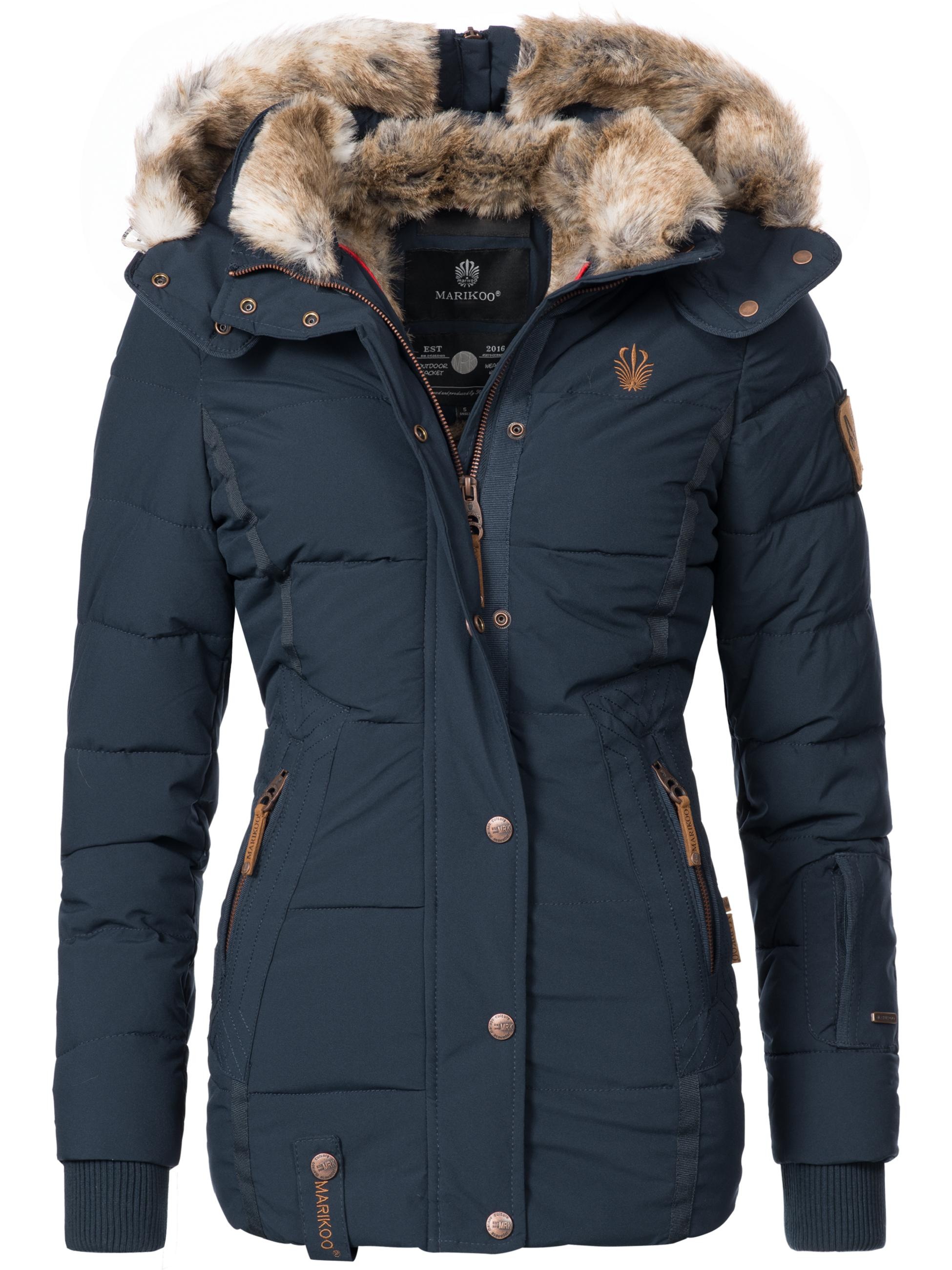 Marikoo Winterjacke »Winterjacke Nekoo«, mit Kapuze, stylische Damen Steppjacke mit großer Kapuze