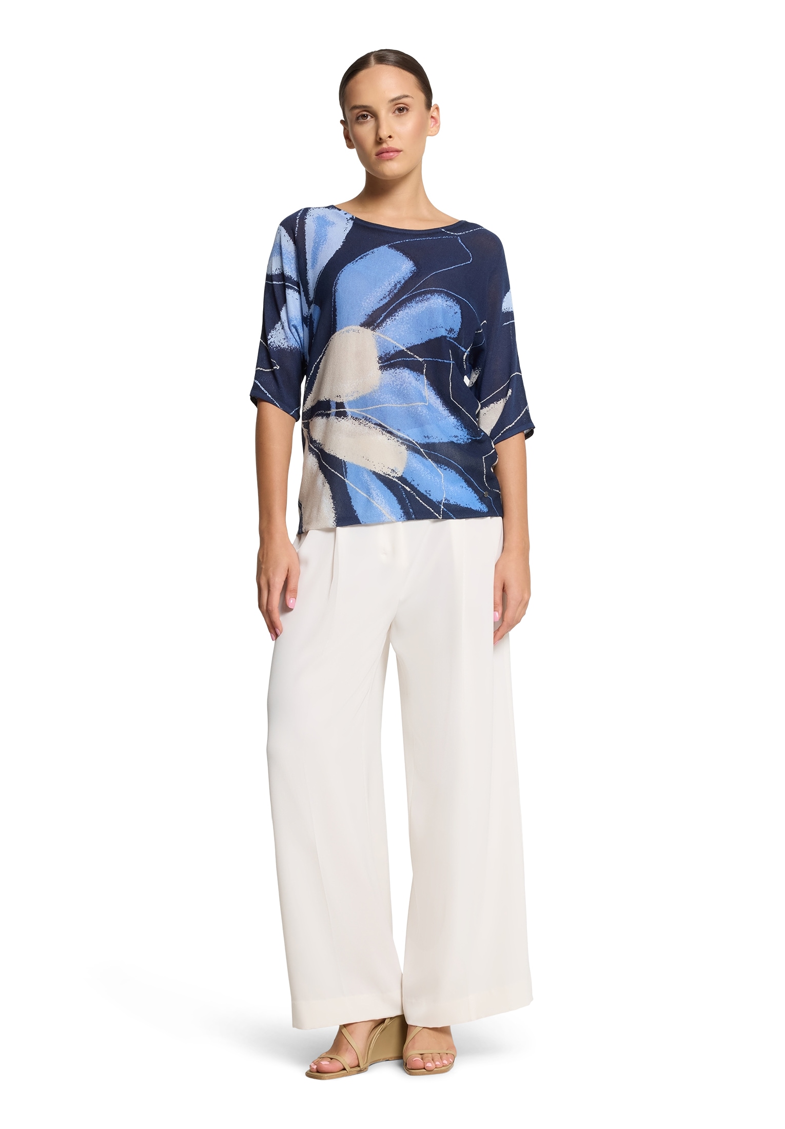 Betty&Co Rundhalspullover »Feinstrickpullover mit Print«