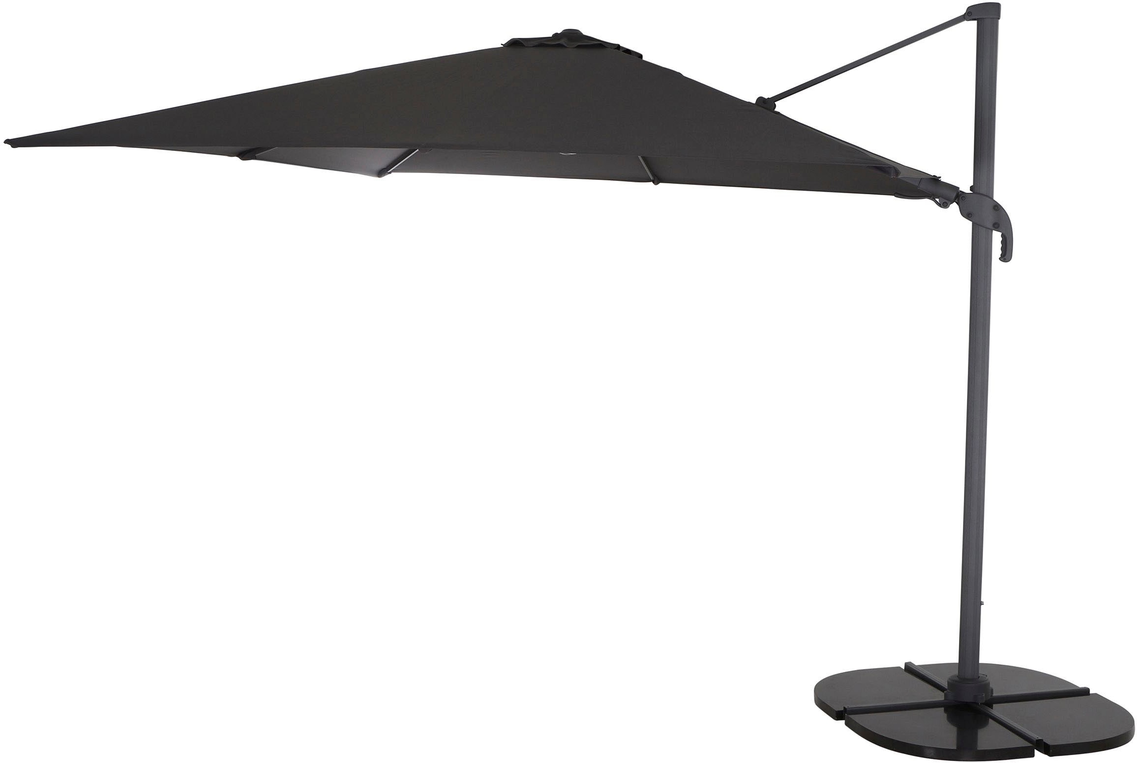 Siena Garden Ampelschirm »California«, (Set), inkl. Platten, Schutzhülle und Windsicherung, 3x3m