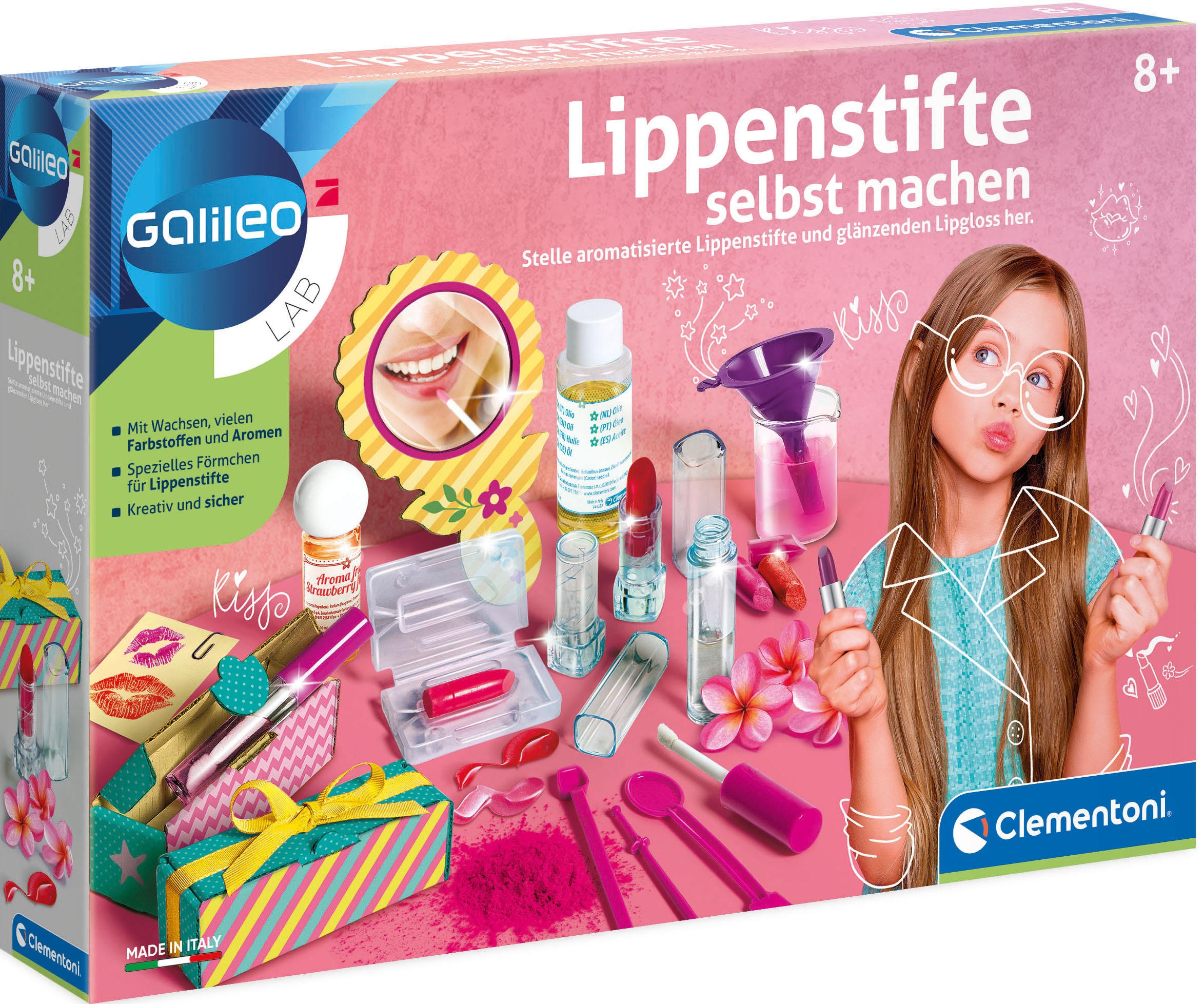 Clementoni® Experimentierkasten »Galileo Lippenstifte selbst machen«, Made in Europe