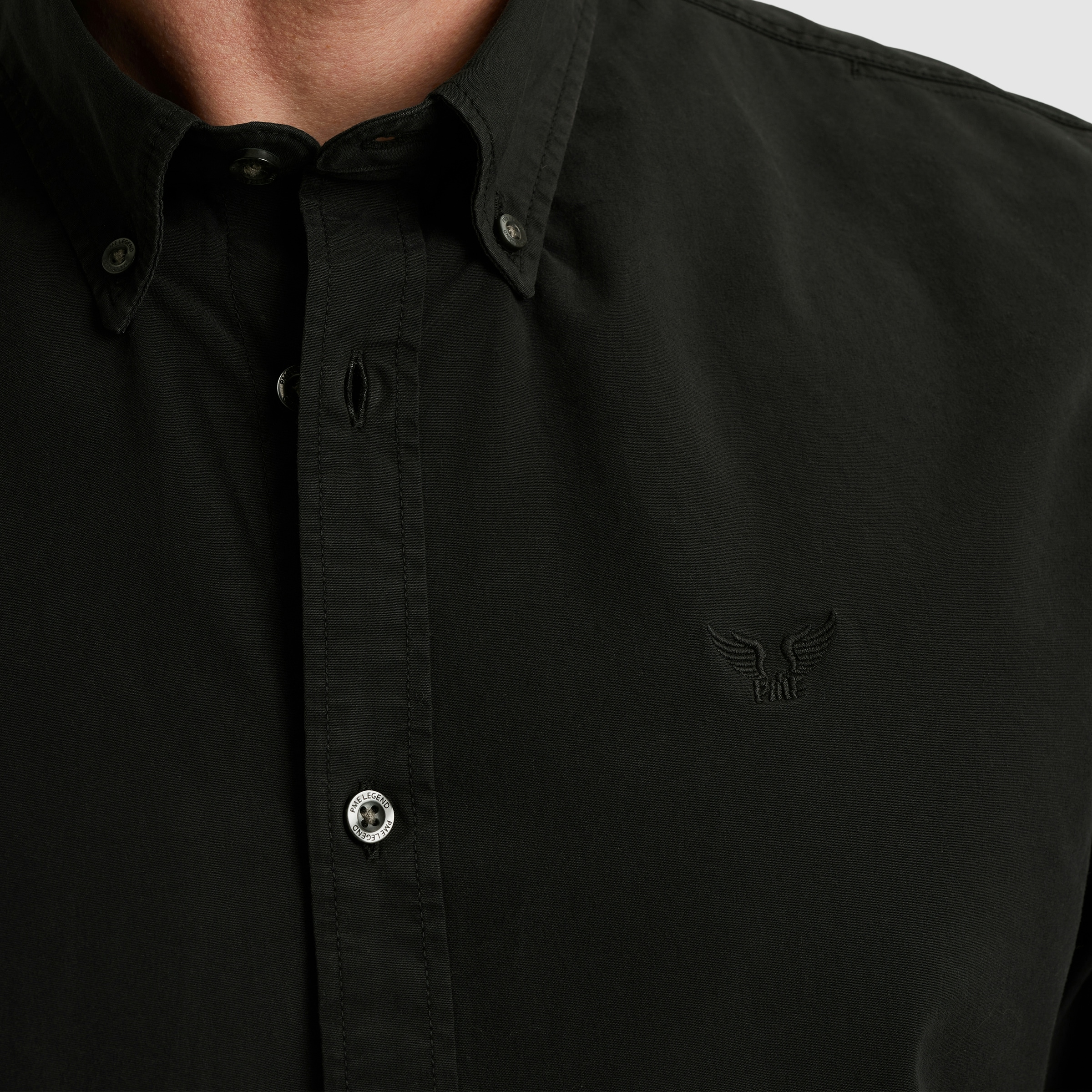PME LEGEND Langarmhemd, mit Logo Stickerei