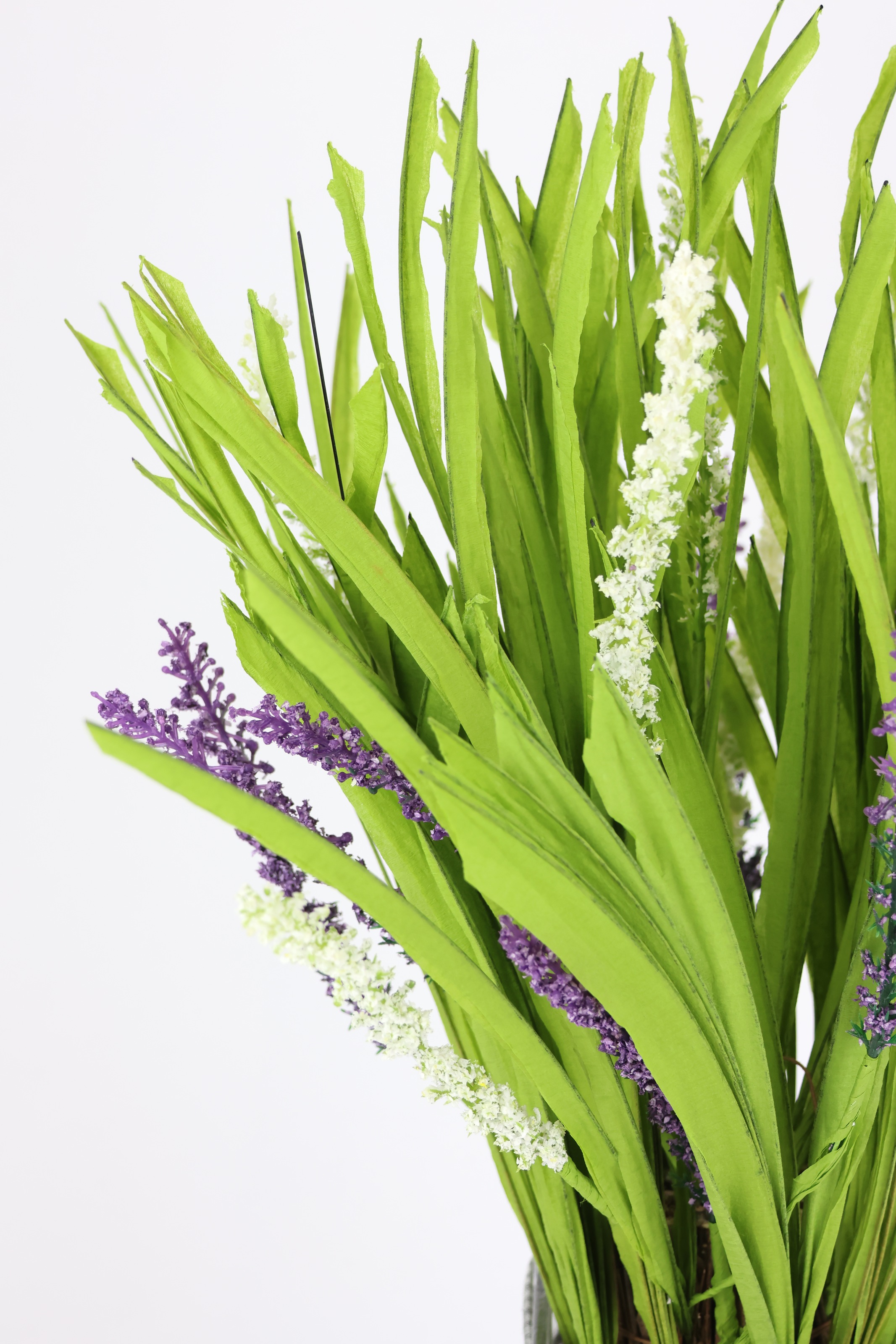 I.GE.A. Kunstpflanze »Grasbusch mit Lavendel im Topf« Künstlicher Grasbund Kunstgras Büschel Bündel Grasarrangement Deko