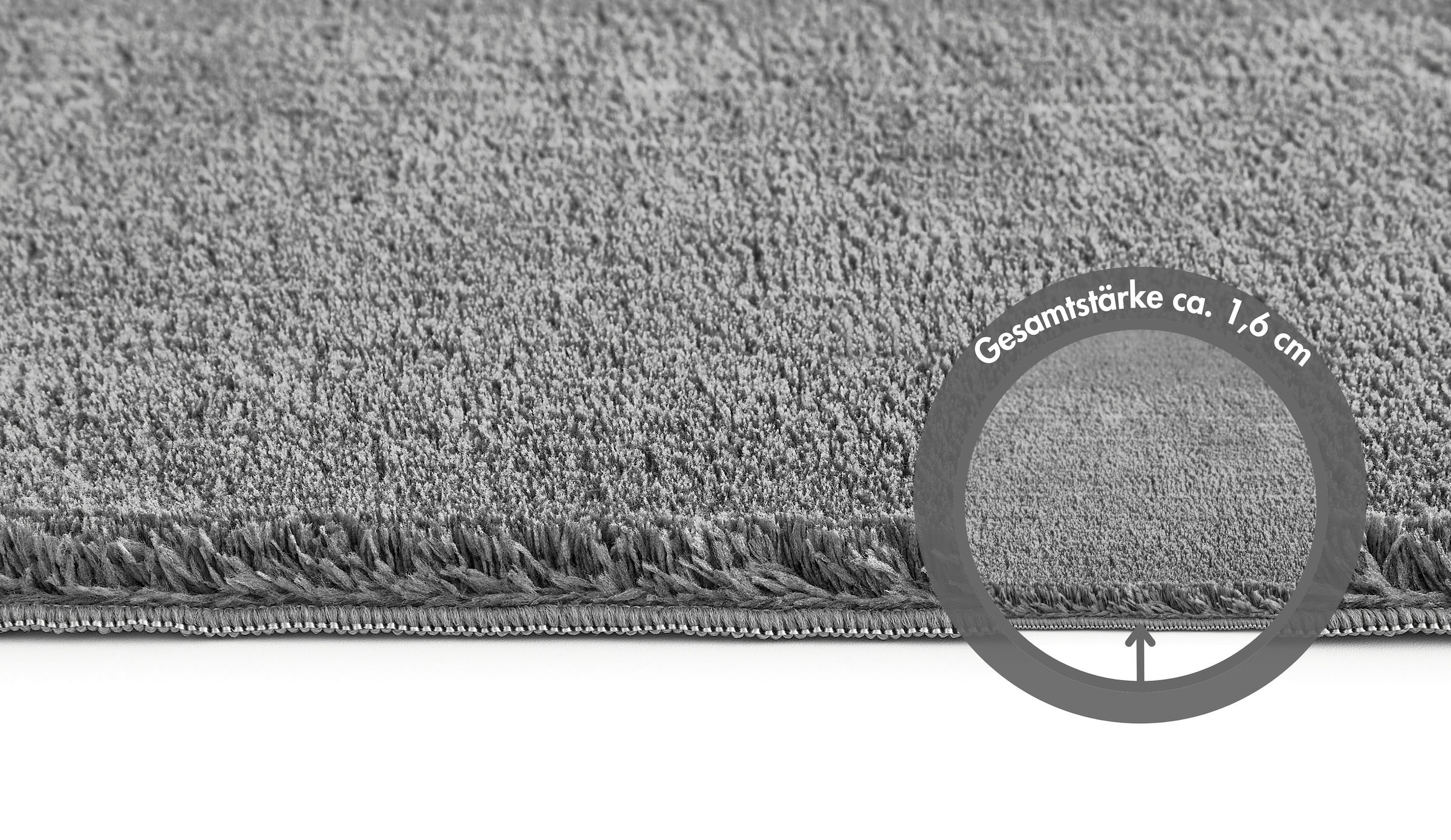 Andiamo Badematte »Arezzo«, Höhe 16 mm, rutschhemmend beschichtet, schnell trocknend-fußbodenheizungsgeeignet, Uni Farben, weich & kuschelig, als rechteckig & rund erhältlich