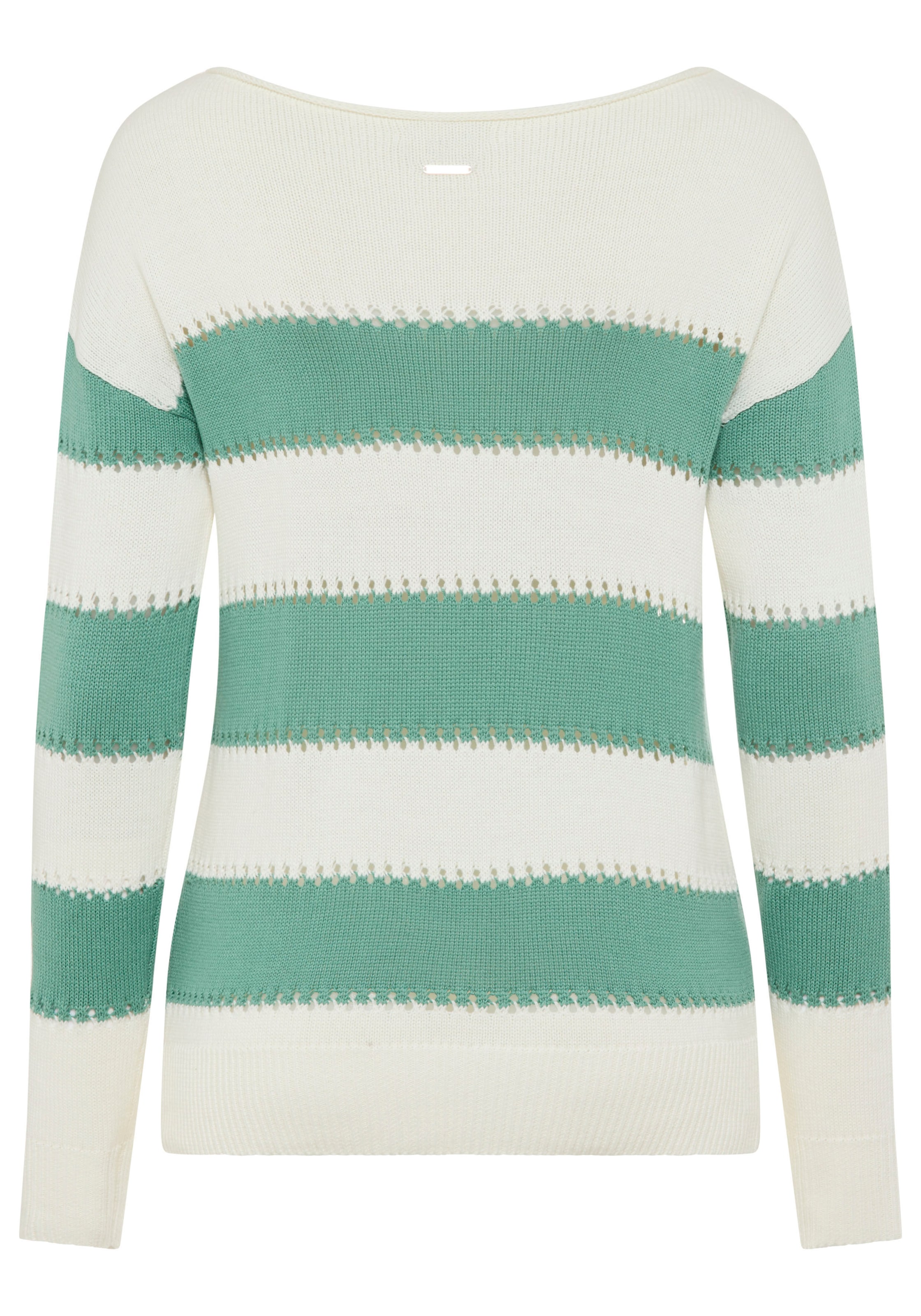 Laura Scott Streifenpullover leichter Sommerpullover mit modernem Lochmuster
