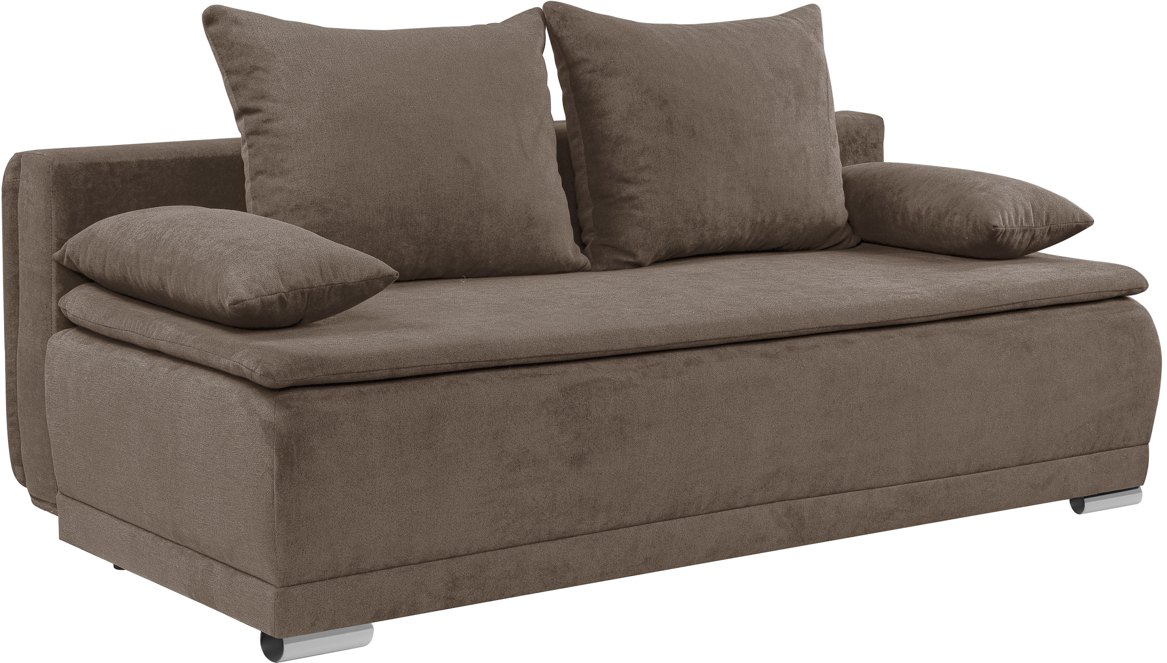 WERK2 Schlafsofa »Biggi-Bettsofa mit Liegefläche 200/140cm und praktischem Bettkasten«, inkl. losen Kissen, Struktur weich, greige