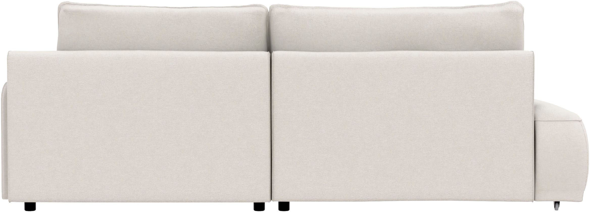 TRENDMANUFAKTUR Ecksofa »Fordon II, Schlafsofa mit Bettkasten, Couch in L-Form, Breite 250 cm« in Struktur LUMOS, 3D-Effekt, sandgrau, Armlehne rechts
