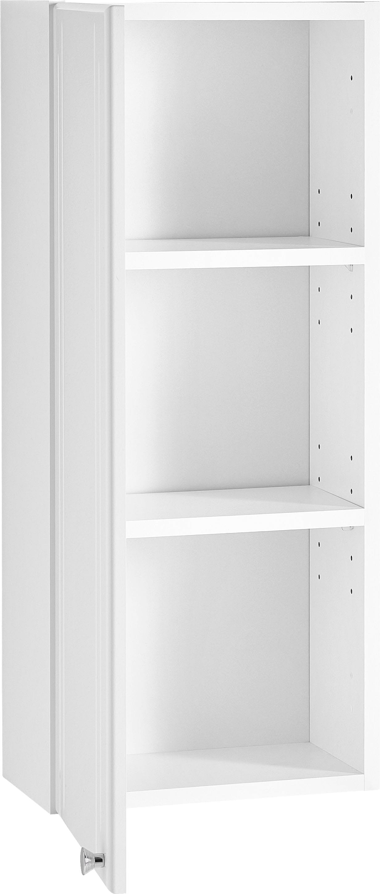 Saphir Hängeschrank »Quickset 955 Wand-Badschrank 32,5 cm breit mit 1 Tür, 2 Einlegeböden«, Badezimmer-Hängeschrank, Weiß Hochglanz, Griffe in Chrom Glanz