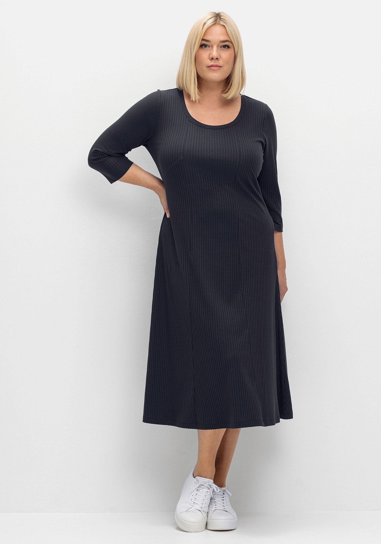 Shirtkleid »Shirtkleid aus Rippqualität, mit 3/4-Ärmeln«, aus Rippqualität, mit...