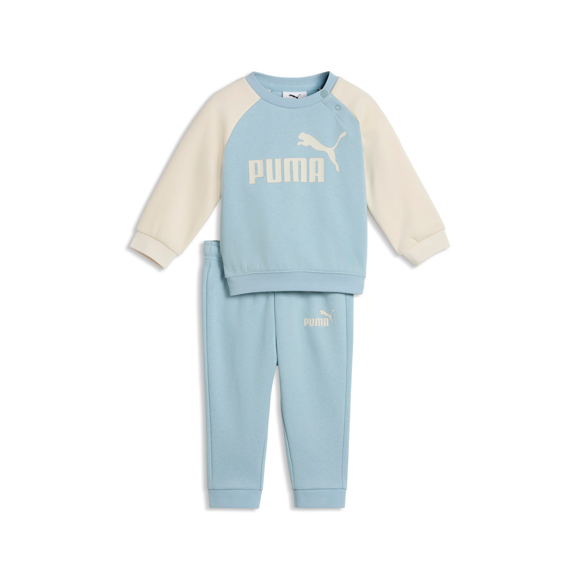 PUMA Trainingsanzug »MINICATS ESS RAGLAN CREW SET FL INF« 2 tlg. mit Kapuze, mit innenliegendem Kordelzug an der Hose
