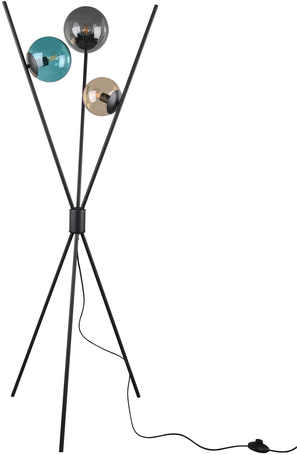 TRIO Leuchten Stehlampe »Lance«, 3 tauschbar bei flammig-flammig, OTTO Leuchtmittel Fußschalter
