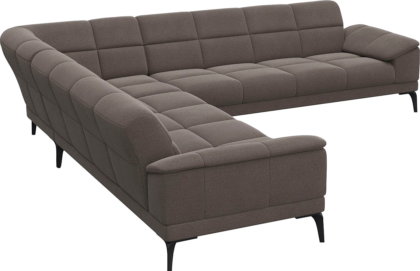 FLEXLUX Ecksofa »Viale L-Form, mit attraktiver und aktueller Rückensteppung«, Sitzaufbau mit hochwertigem Kaltschaum für mehr Sitzkomfort