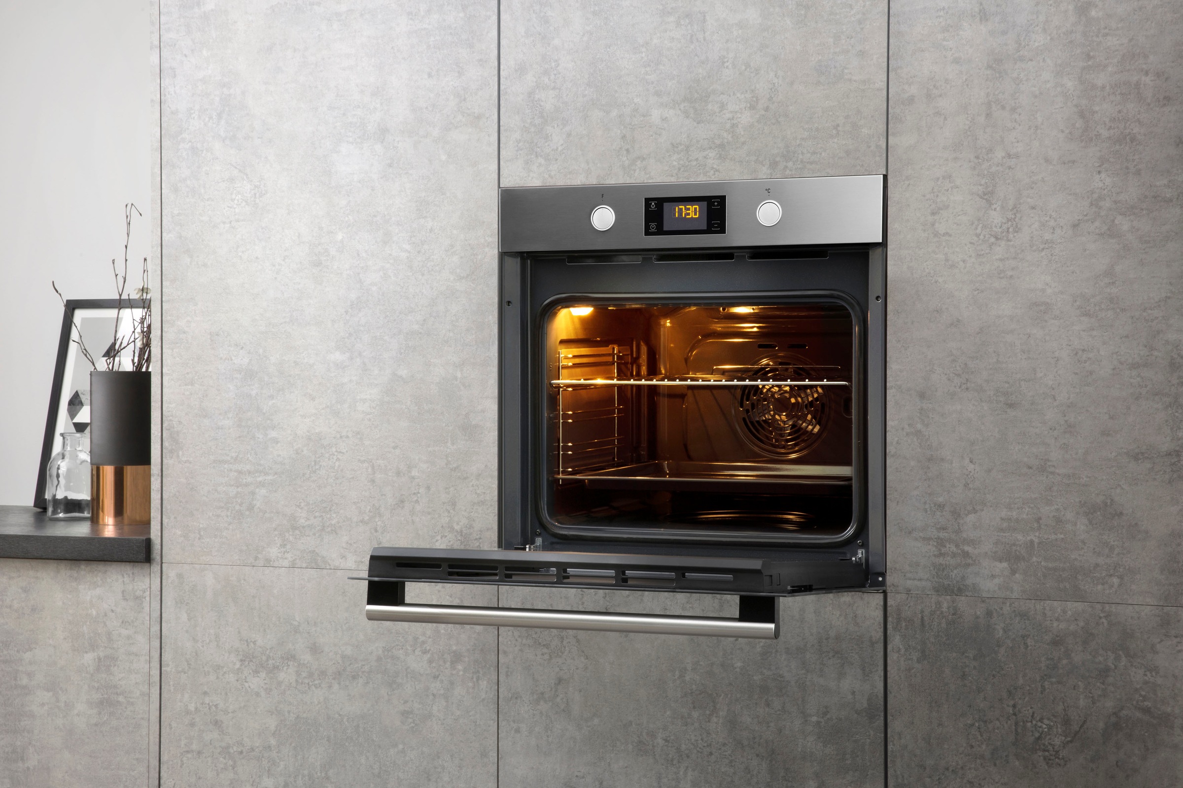 BAUKNECHT Backofen-Set »BAR2 KH8V2 IN«, mit 2-fach-Teleskopauszug, Hydrolyse, PowerHeißluft