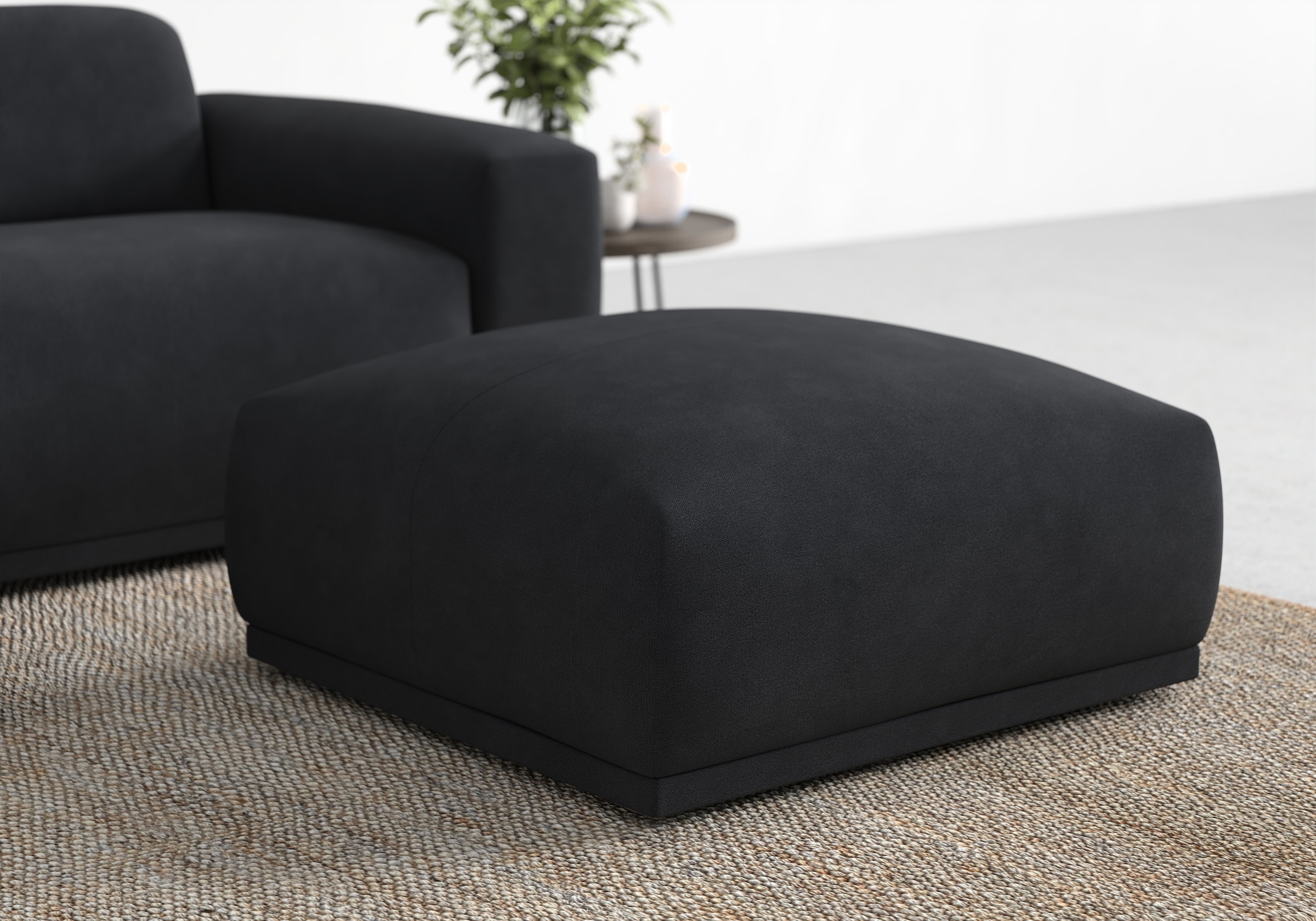 TRENDMANUFAKTUR Hocker »Braga, mit hochwertigem Kaltschaum, quadratisch, in Cord erhältlich«, (1 St.), moderner Polsterhocker, 85/42/85 cm (B/H/T)