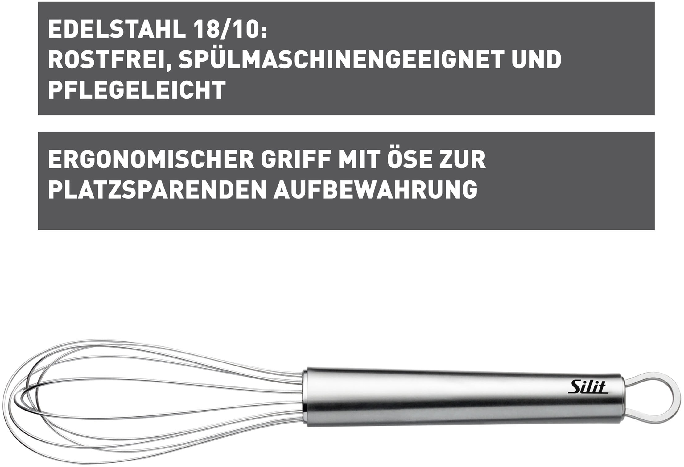 Silit Schneebesen »Classic Line«, (1 tlg.), Ballonform, Aufhängeöse, spülmaschinengeeignet