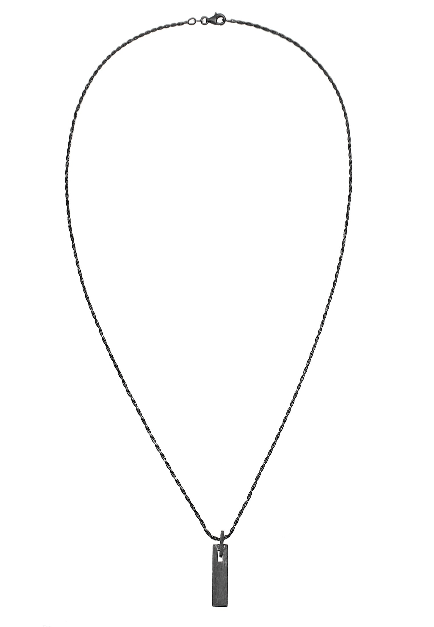 Kuzzoi Kette mit Anhänger »Halskette Bar Plättchen Rechteck oxidiert 925 Silber«