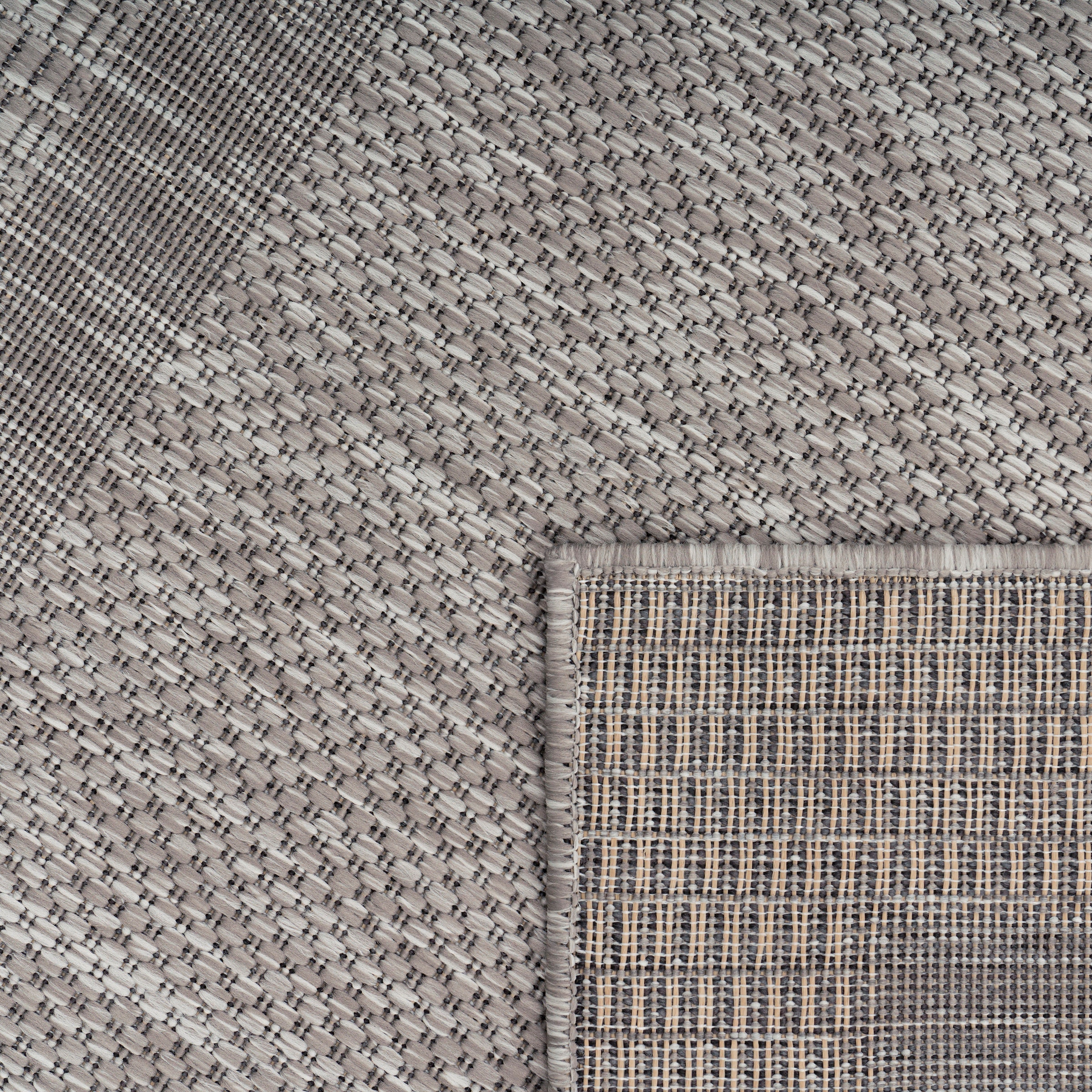 Paco Home Teppich »Roma 272«, rechteckig, 4 mm Höhe, Flachgewebe, meliert, mit dezenter Bordüre, In- und Outdoor geeignet