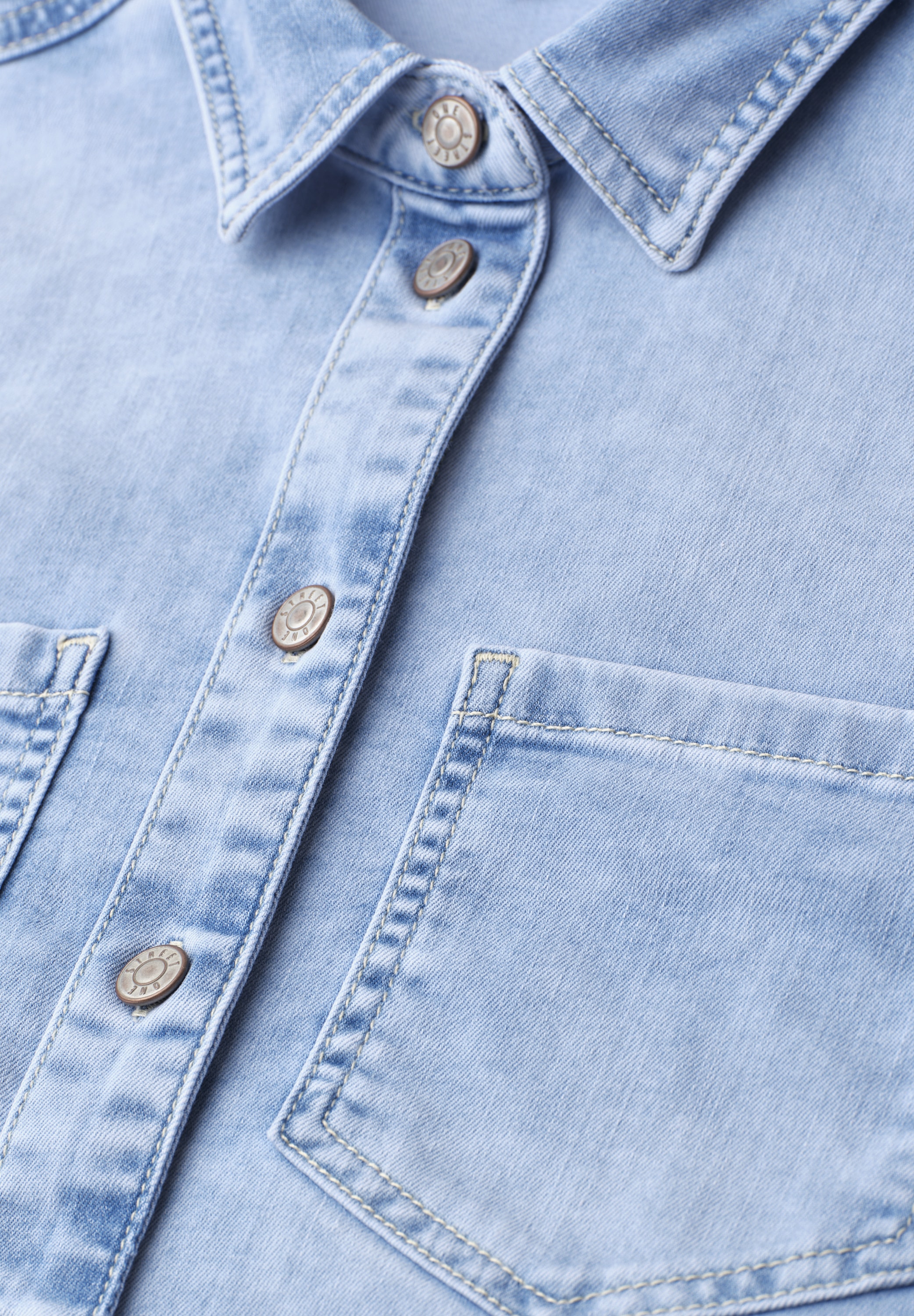 STREET ONE Jeansbluse »Style Lea« in Denim-Optik