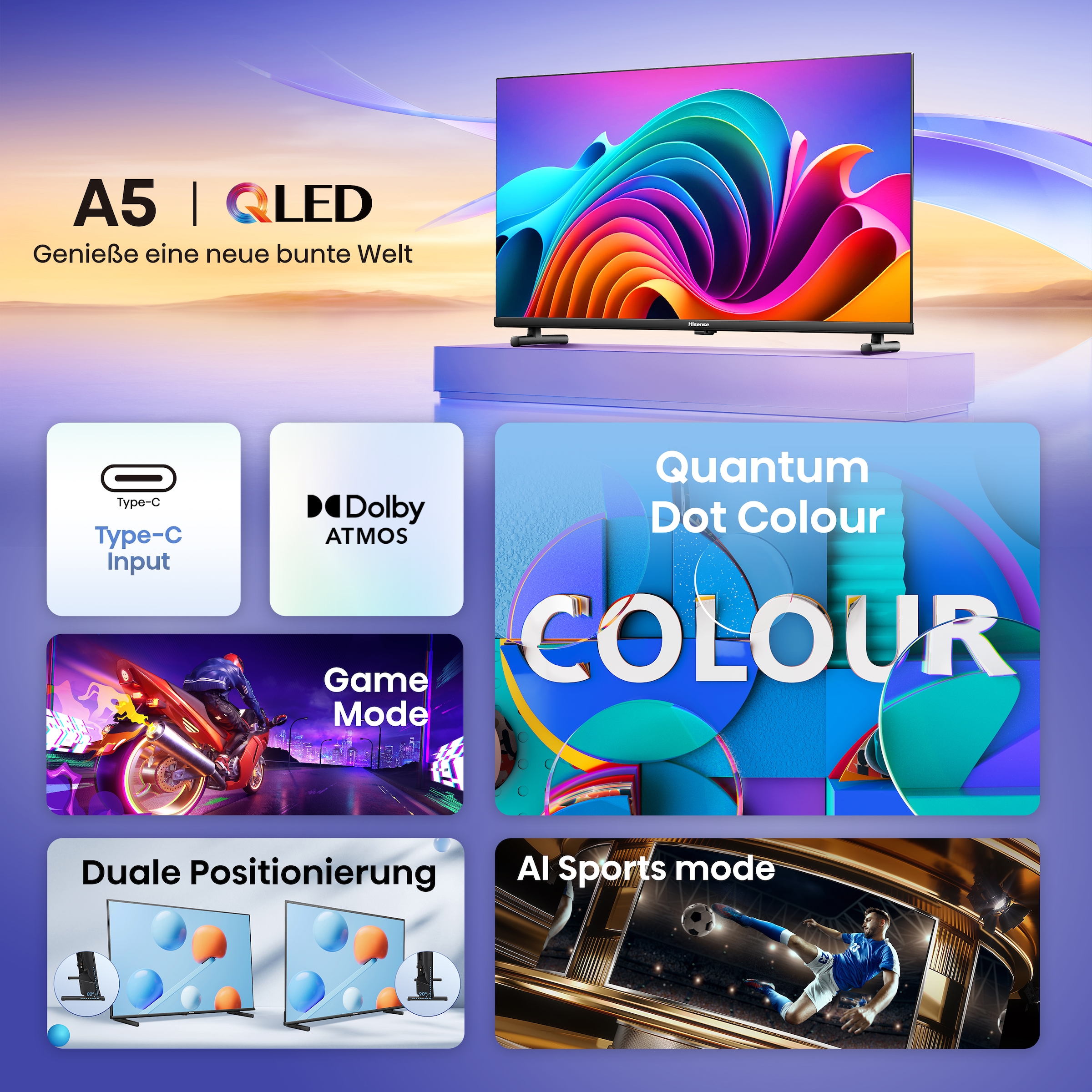 Hisense LED-Fernseher »40A5NQ«, HD, Smart-TV, 2K FHD QLED