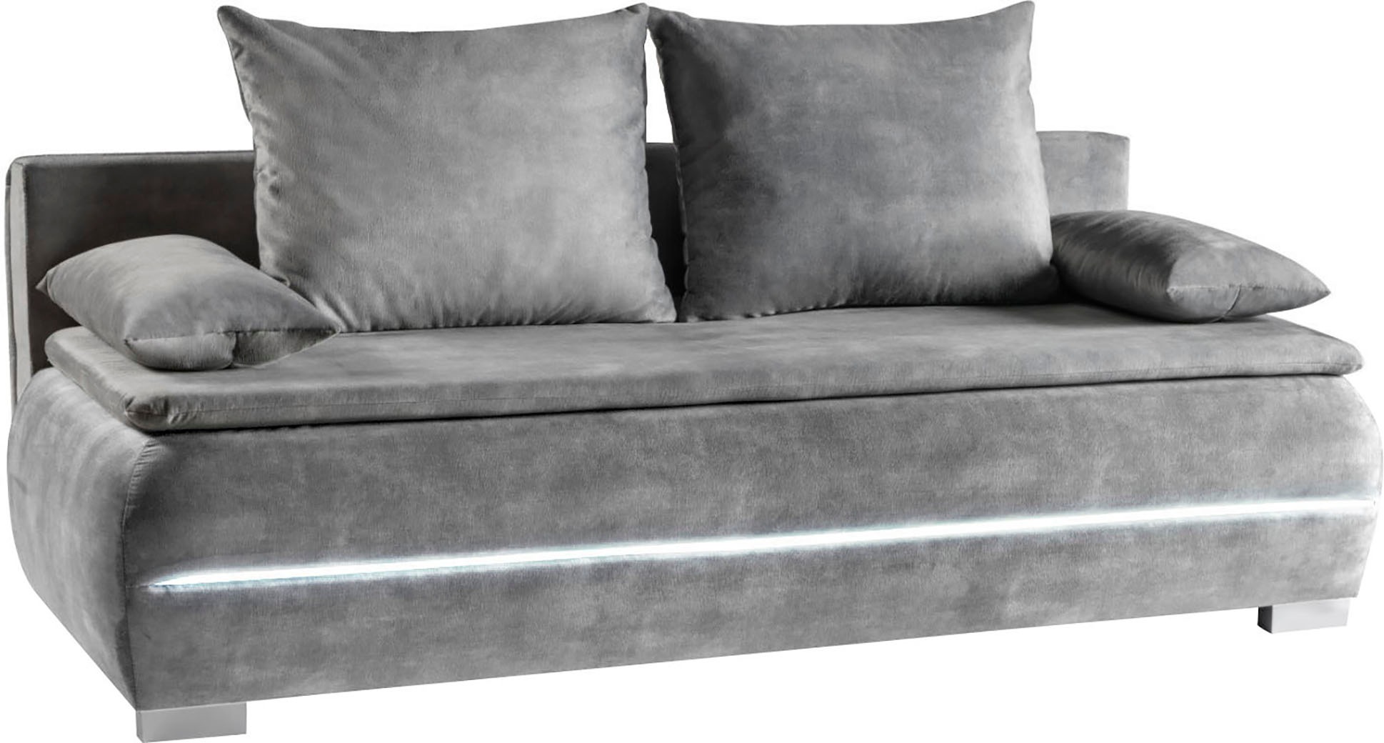 WERK2 Schlafsofa »Tekla LED, Bettcouch Breite 206cm, Liegefläche 200/140cm,«, 2-Sitzer Schlafcouch mit Bettkasten & stylischer RGB-LED-Beleuchtung