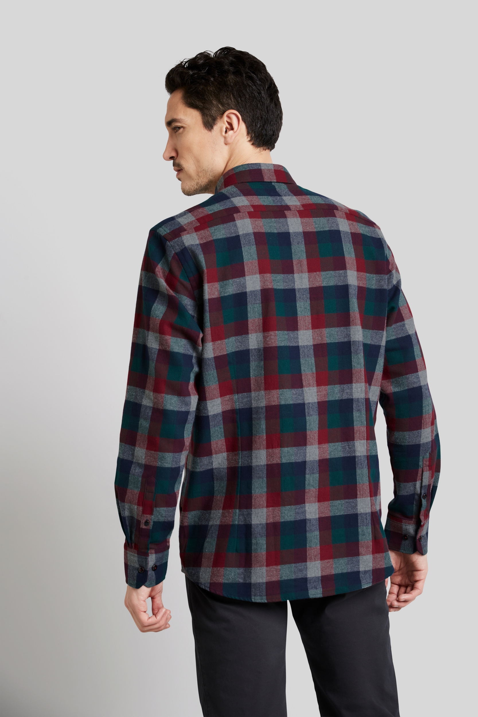 bugatti Langarmhemd, mit Button-Down-Kragen