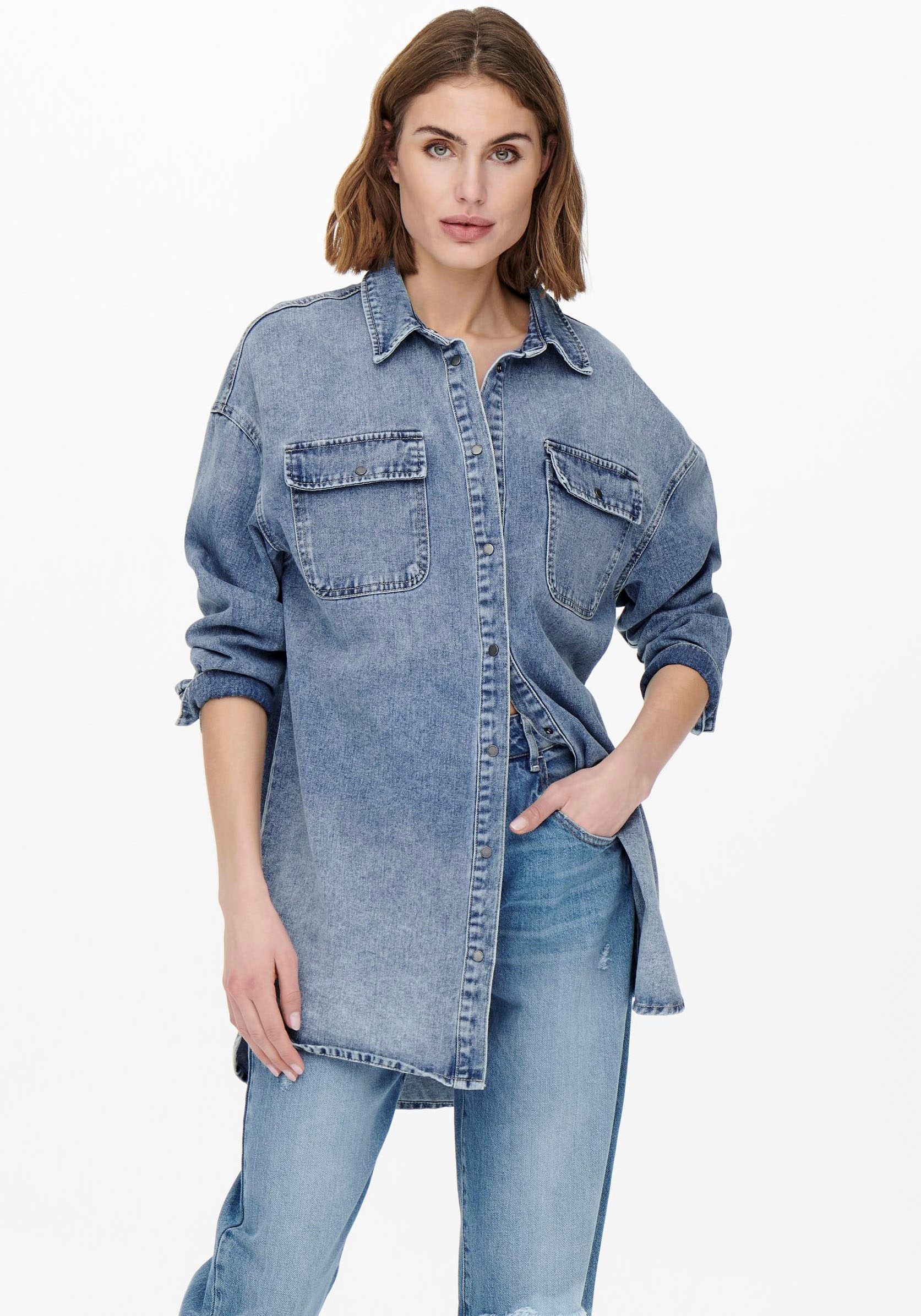 Only Jeansbluse »ONLKASIA LS OS SHIRT DNM«
