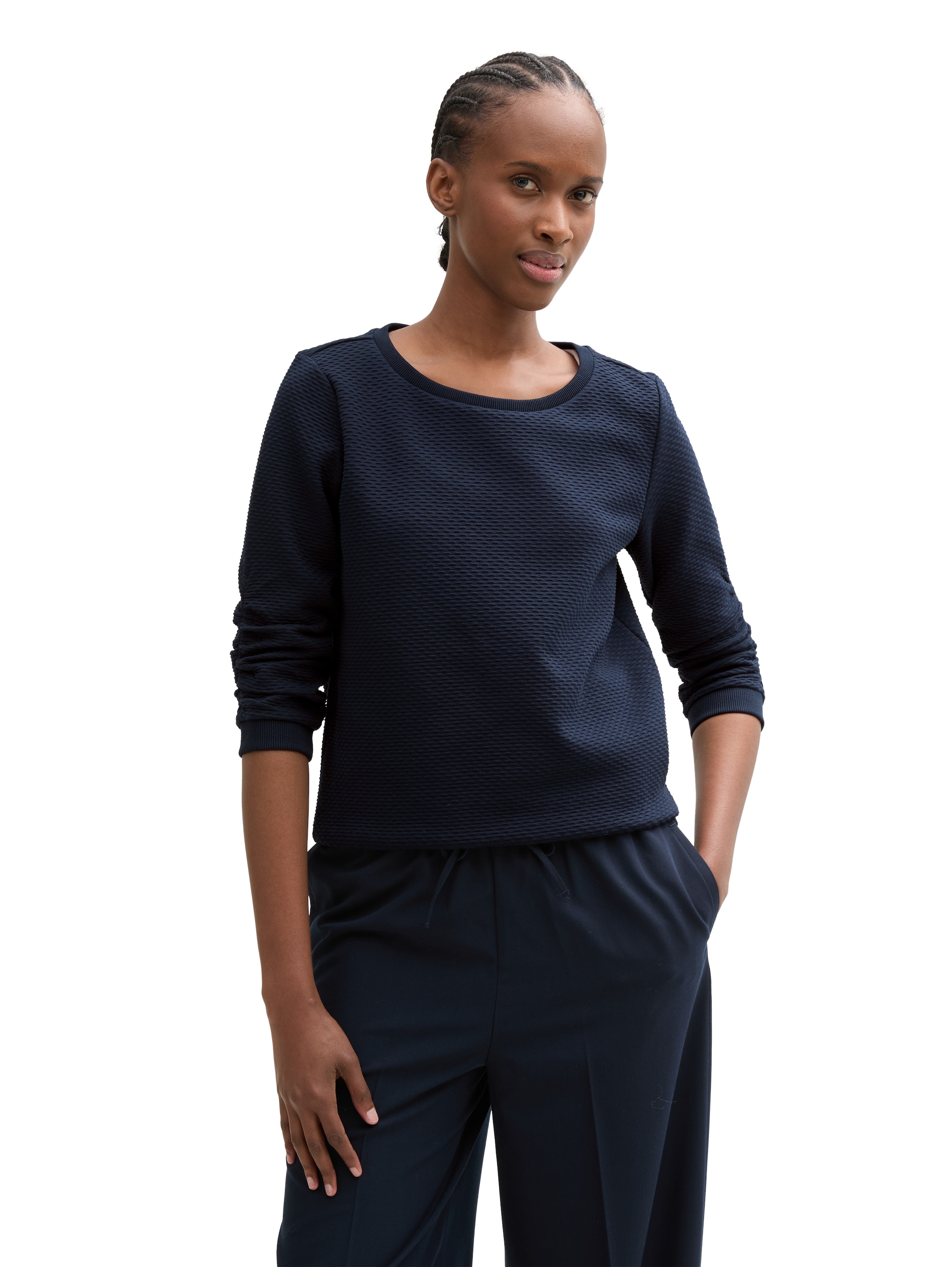 TOM TAILOR Denim Sweatshirt, mit besonderer Materialoberfläche