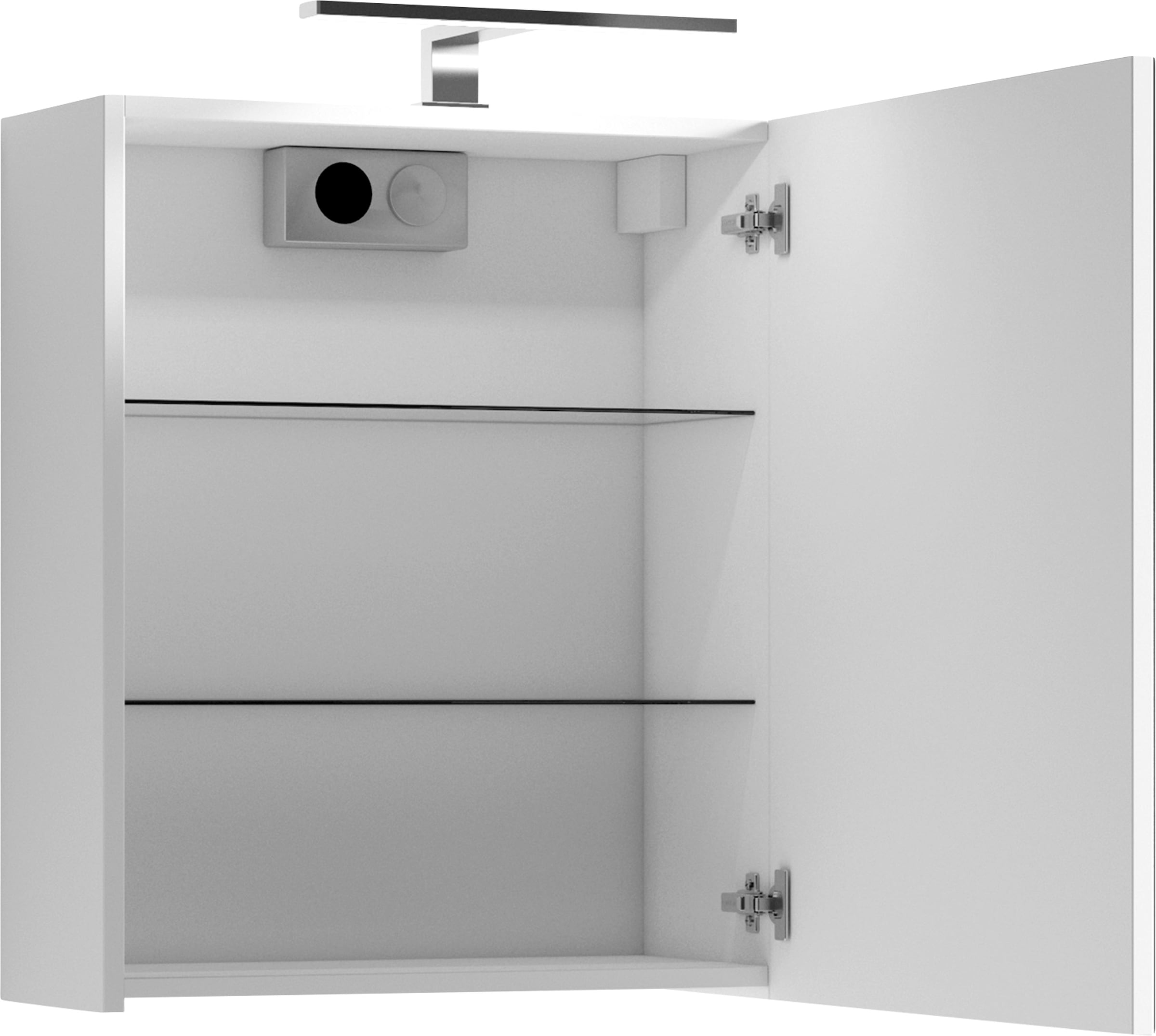 byLIVING Spiegelschrank »Spree«, Breite 50 cm, 1-türig, mit LED Beleuchtung und Schalter-/Steckdosenbox